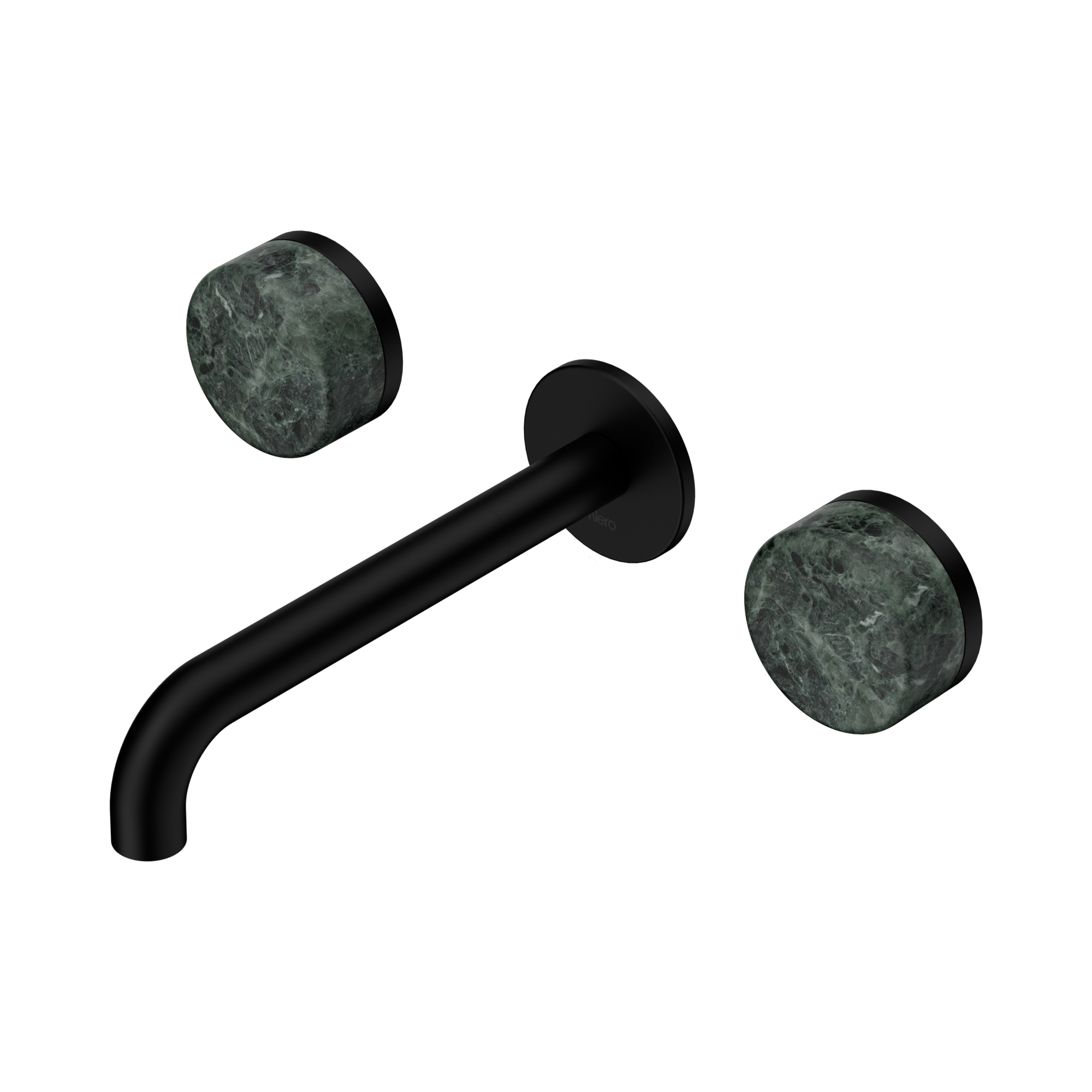 24 D042 MB Serenity Wall Basin Set 185mm Spout With Verde Alpi Handle Matte Black image 1