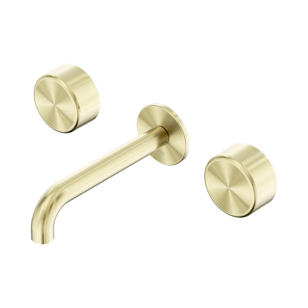 24 D046 BG Serenity Wall Basin Set 185mm Spout With Metal Handle Brushed Gold Thumb