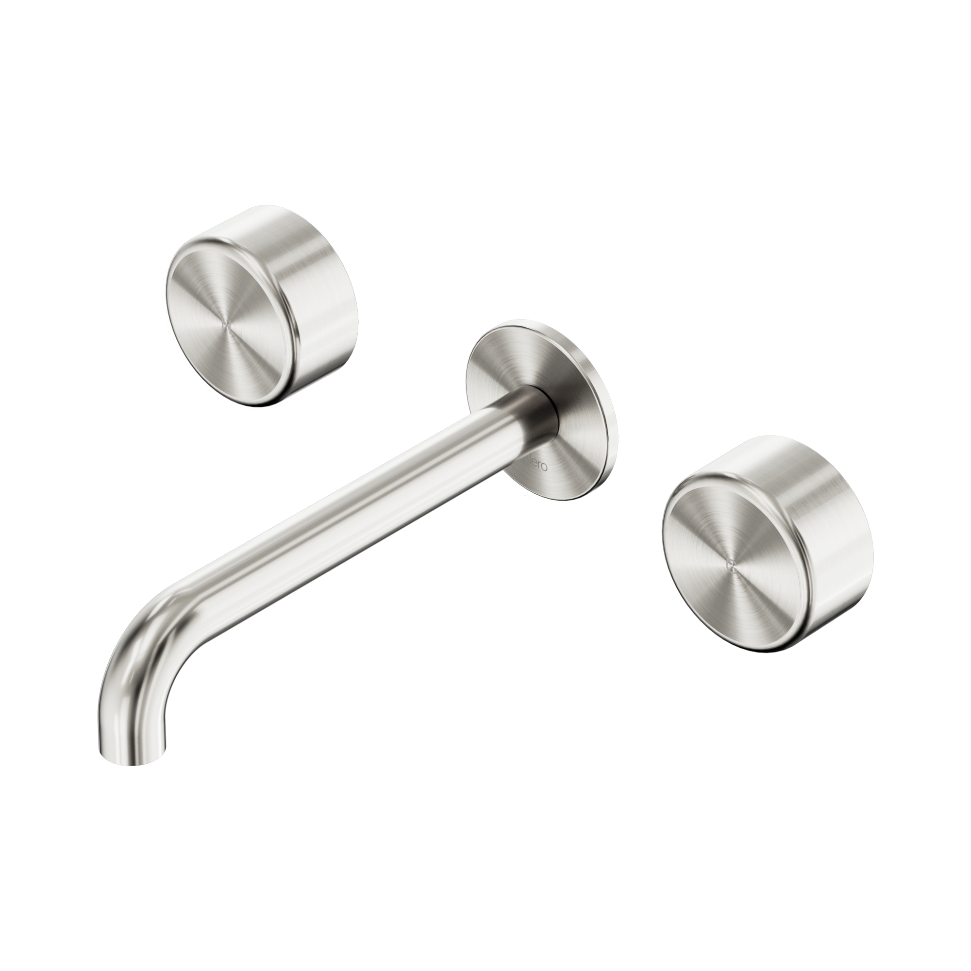 24 D046 BN Serenity Wall Basin Set 185mm Spout With Metal Handle Brushed Nickel image 1
