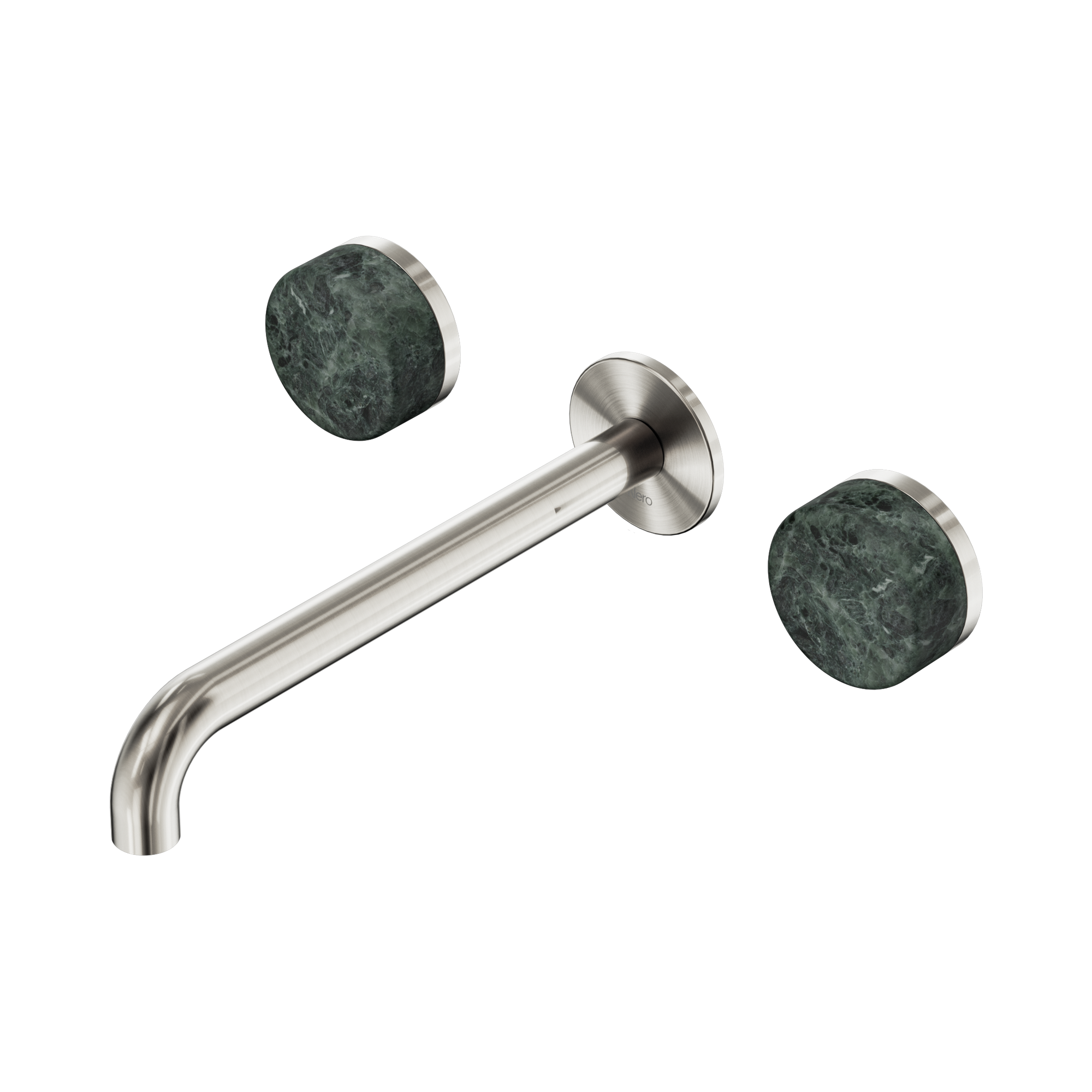 24 D048 BN Serenity Wall Basin Set 220mm Spout With Verde Alpi Handle Brushed Nickel image 1