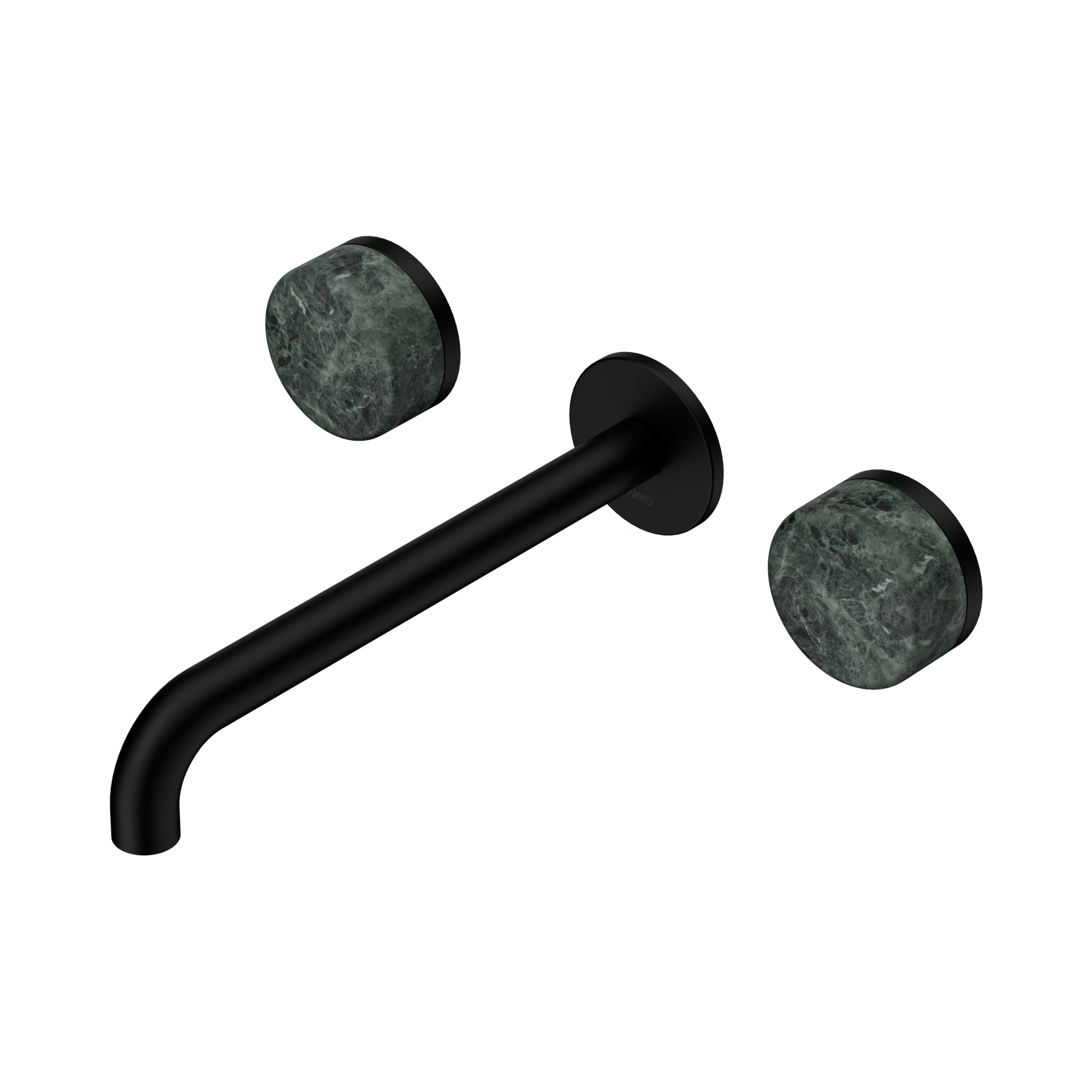 24 D048 MB Serenity Wall Basin Set 220mm Spout With Verde Alpi Handle Matte Black image 1