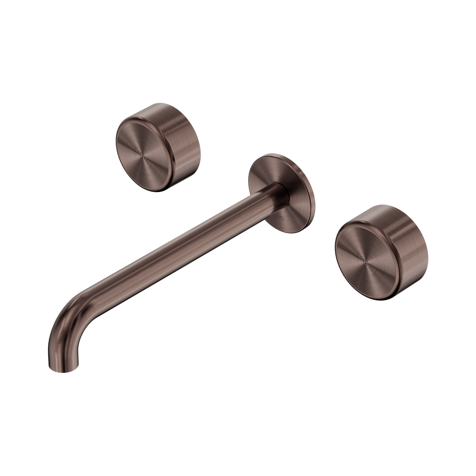 24 D052 BZ Serenity Wall Basin Set 220mm Spout With Metal Handle Brushed Bronze image 1
