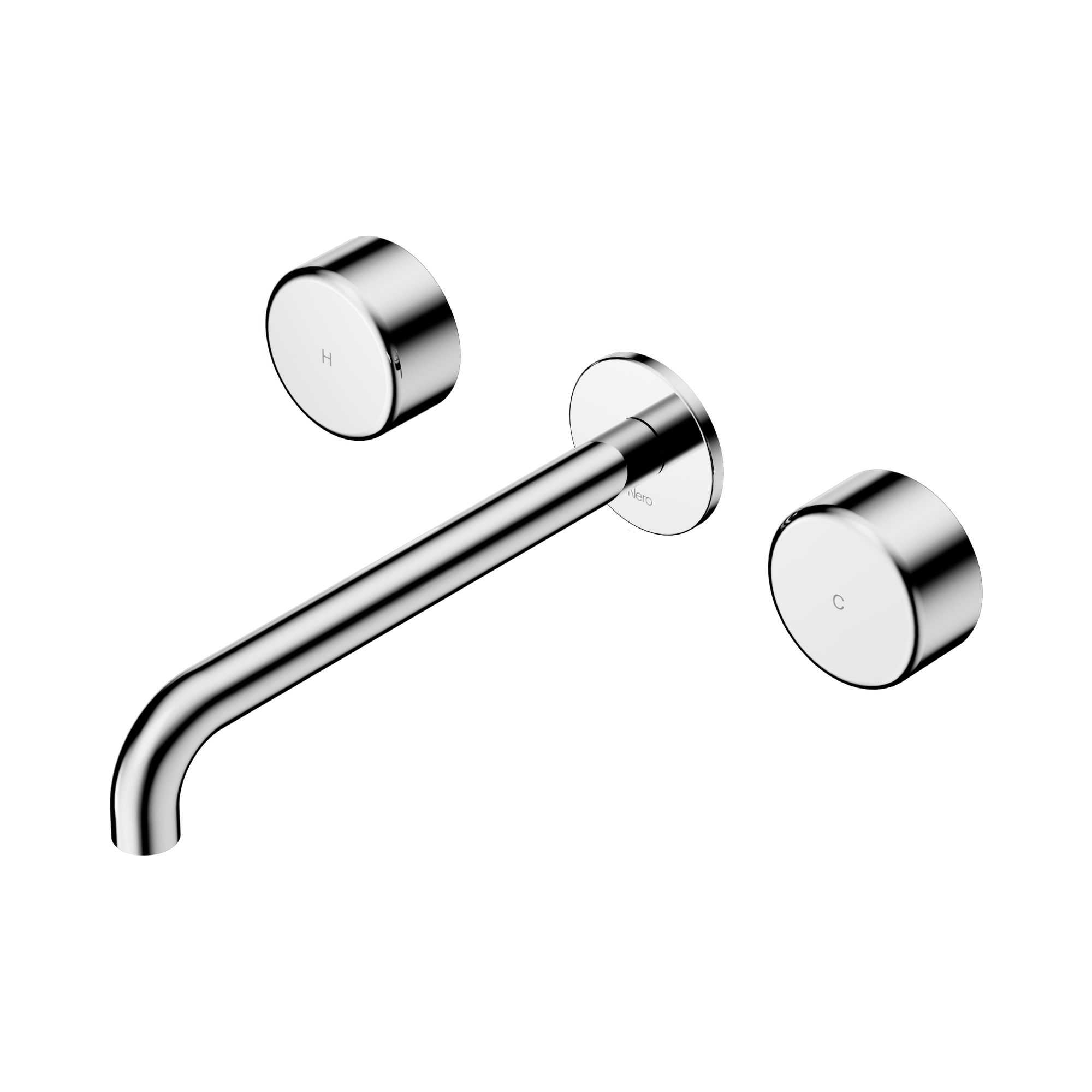 24 D052 CH Serenity Wall Basin Set 220mm Spout With Metal Handle Chrome image 1