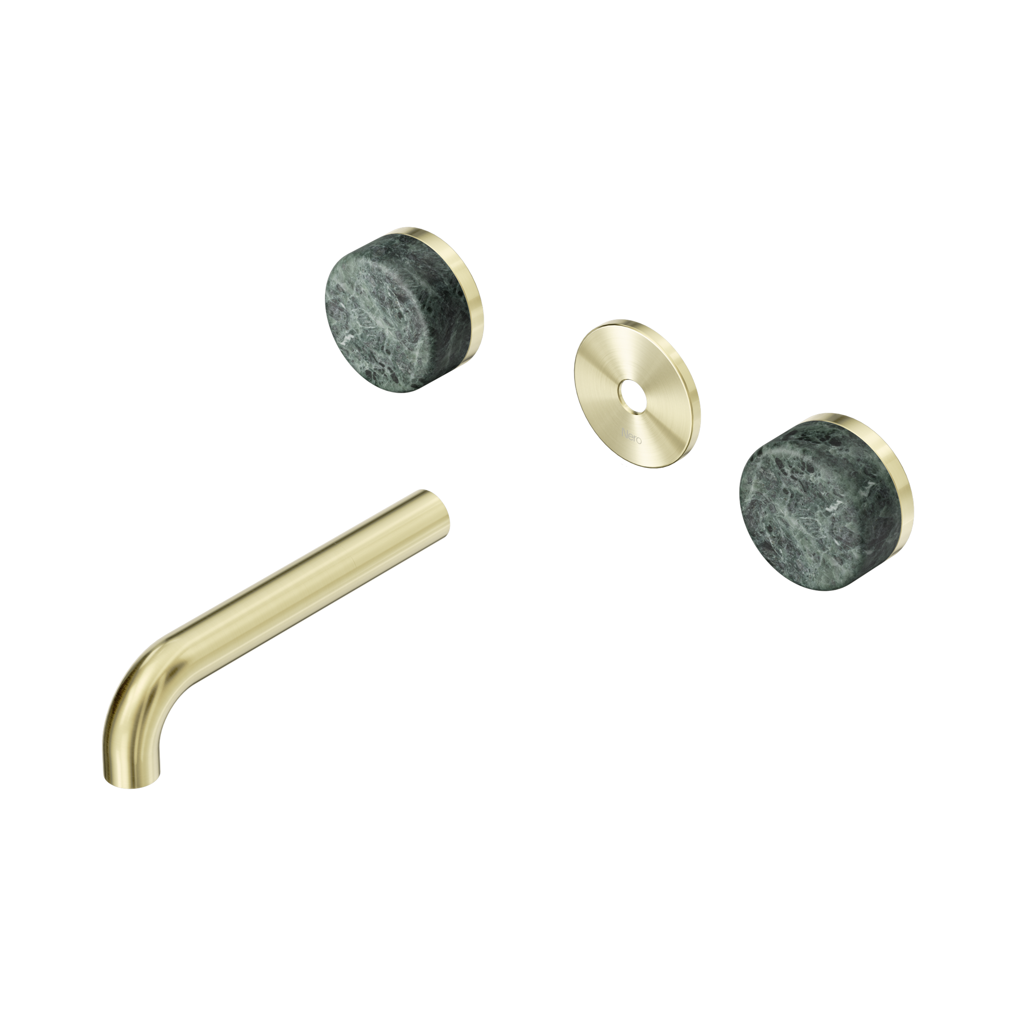 24 D075 BG Serenity Wall Basin Set 160mm Spout With Verde Alpi Handle Trim Kit Only Brushed Gold image 1