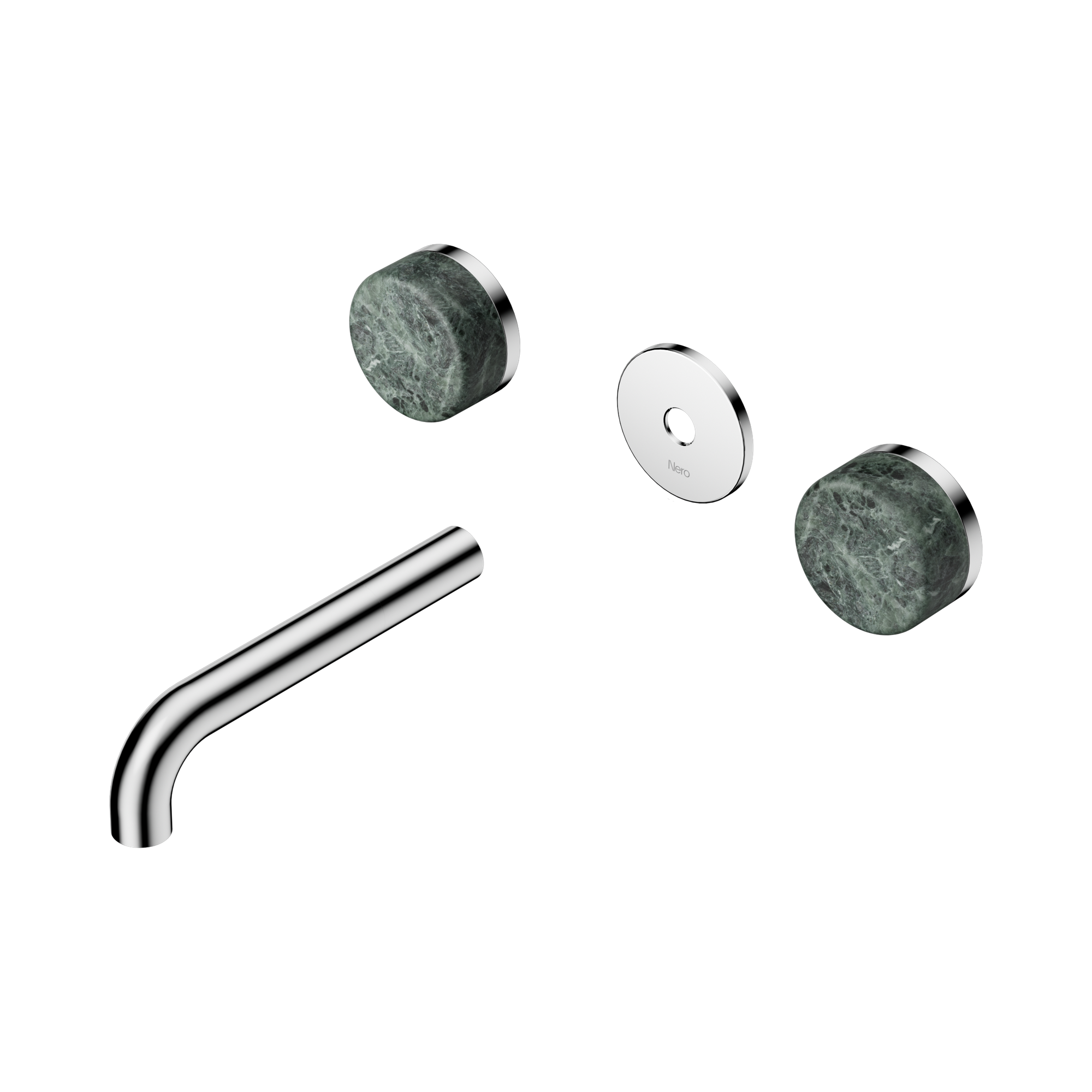 24 D075 CH Serenity Wall Basin Set 160mm Spout With Verde Alpi Handle Trim Kit Only Chrome image 1