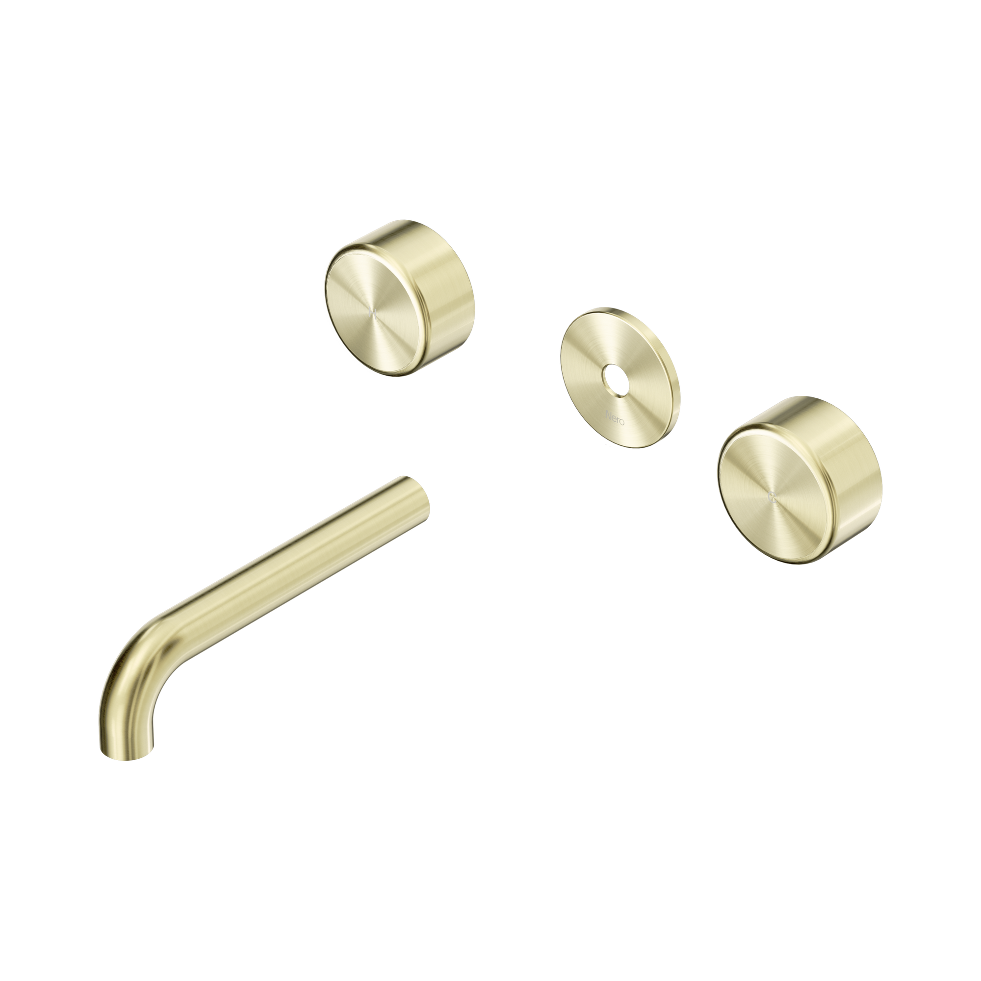24 D079 BG Serenity Wall Basin Set 160mm Spout With Metal Handle Trim Kit Only Brushed Gold image 1