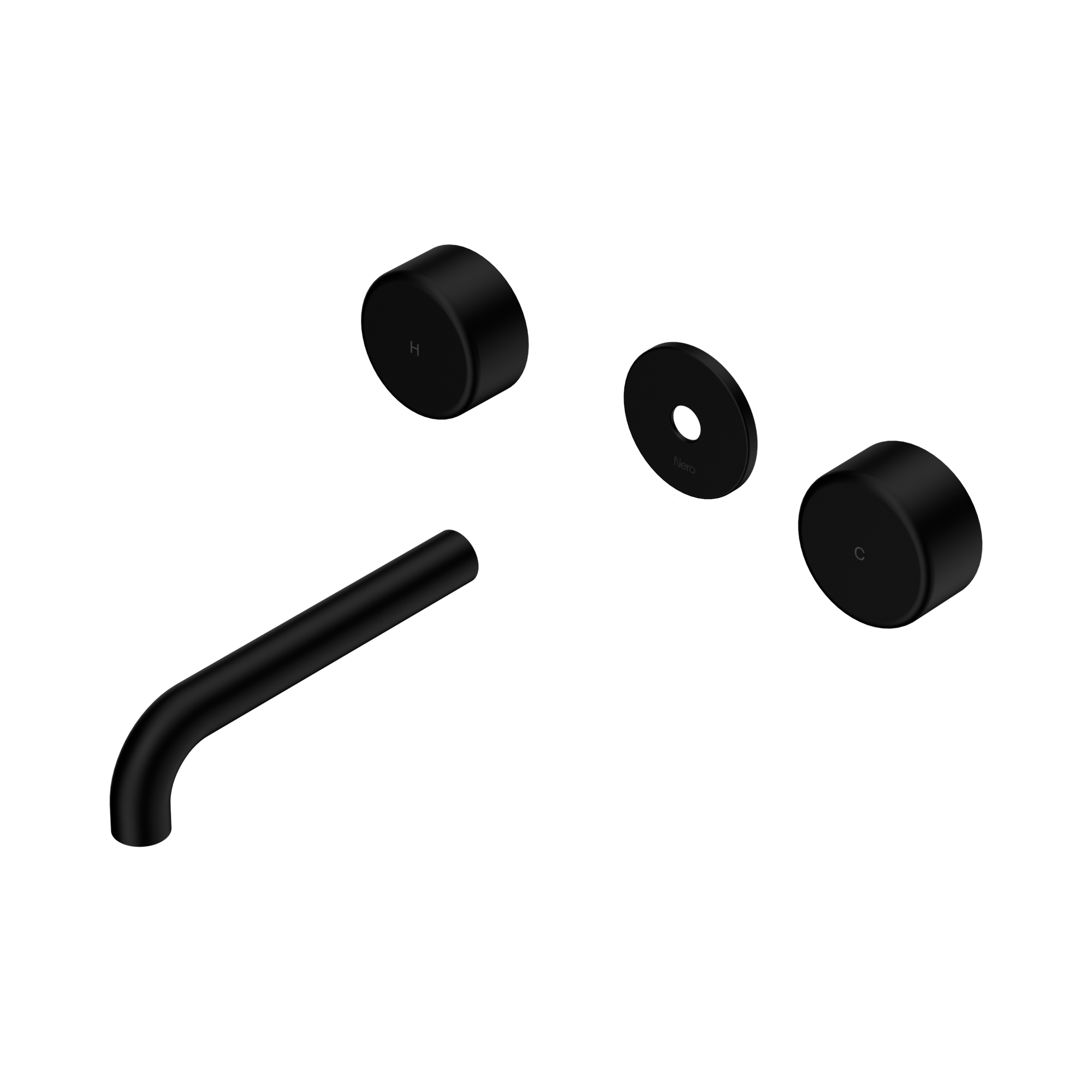 24 D079 MB Serenity Wall Basin Set 160mm Spout With Metal Handle Trim Kit Only Matte Black image 1