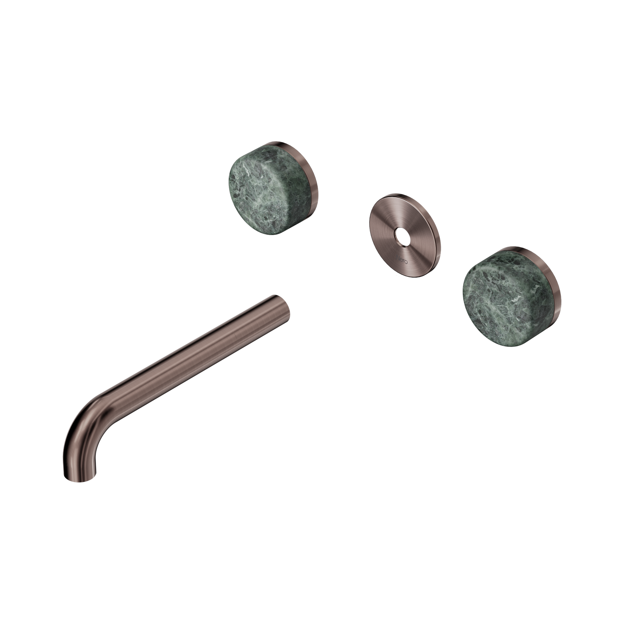 24 D081 BZ Serenity Wall Basin Set 185mm Spout With Verde Alpi Handle Trim Kit Only Brushed Bronze image 1