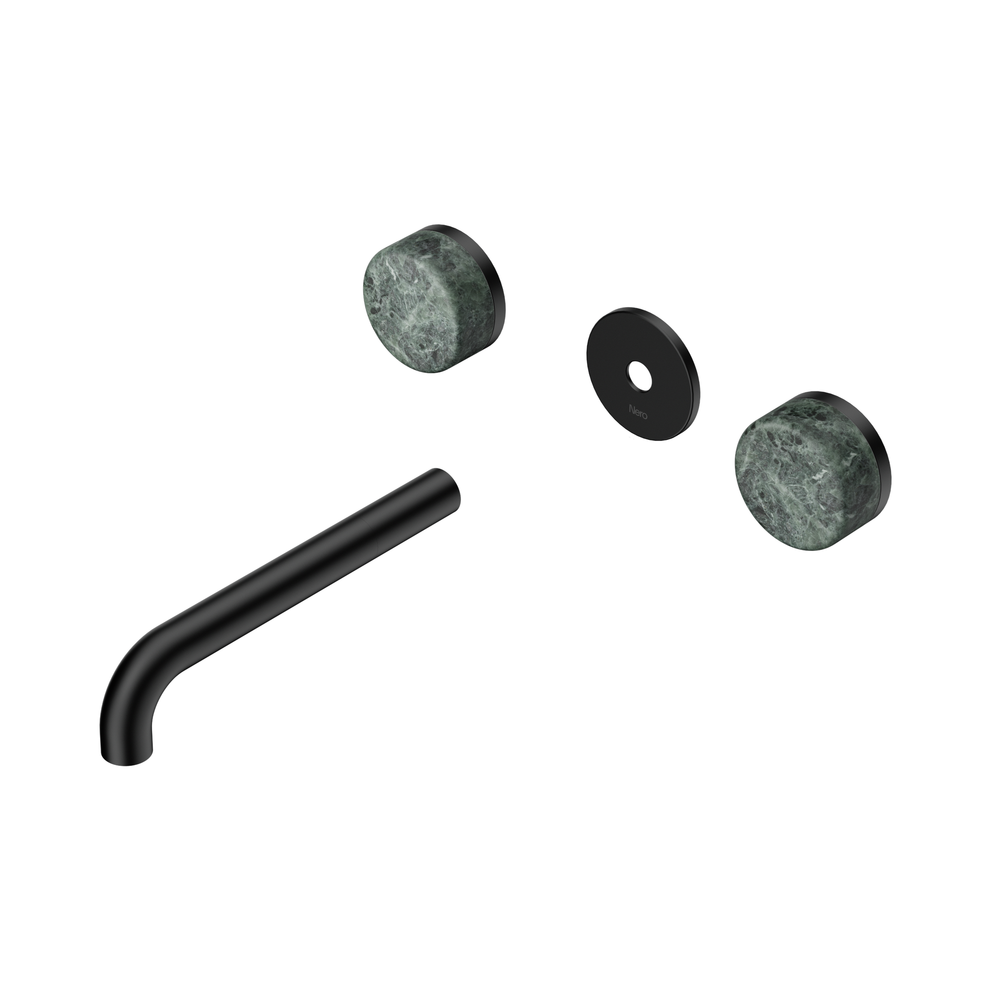 24 D081 MB Serenity Wall Basin Set 185mm Spout With Verde Alpi Handle Trim Kit Only Matte Black image 1