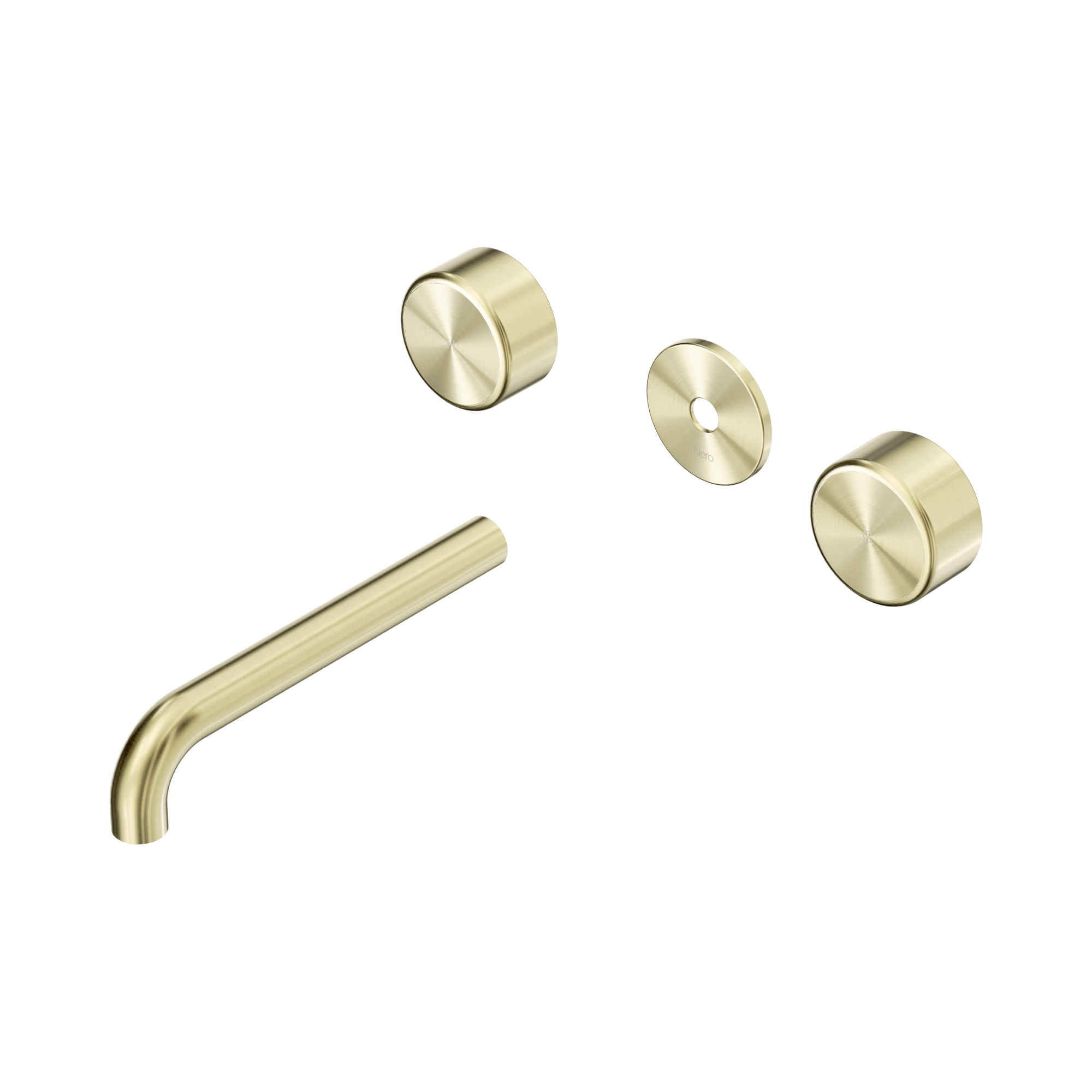 24 D085 BG Serenity Wall Basin Set 185mm Spout With Metal Handle Trim Kit Only Brushed Gold image 1