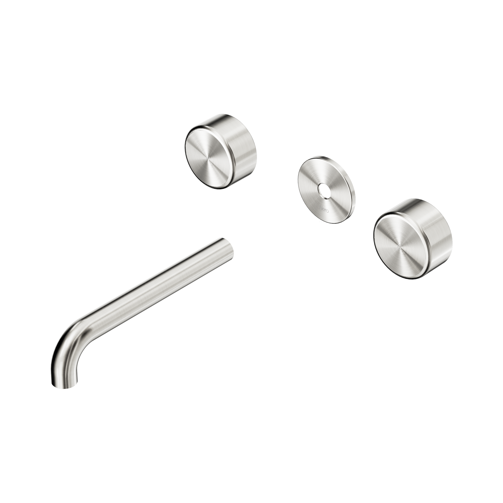 24 D085 BN Serenity Wall Basin Set 185mm Spout With Metal Handle Trim Kit Only Brushed Nickel image 1