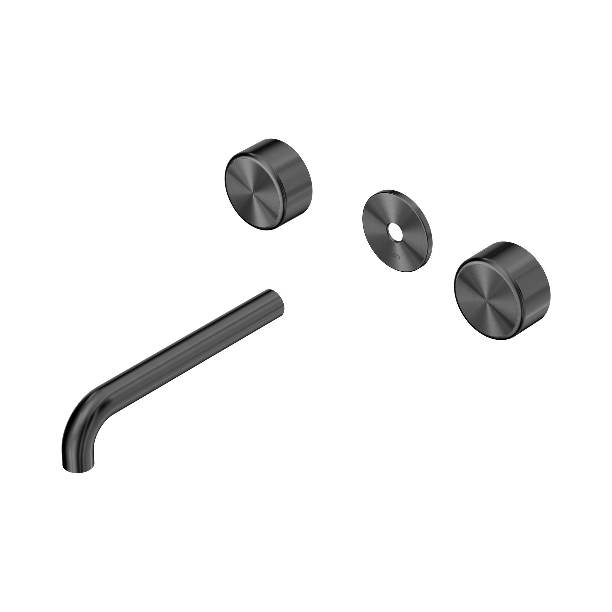 24 D085 GM Serenity Wall Basin Set 185mm Spout With Metal Handle Trim Kit Only Gun Metal image 1