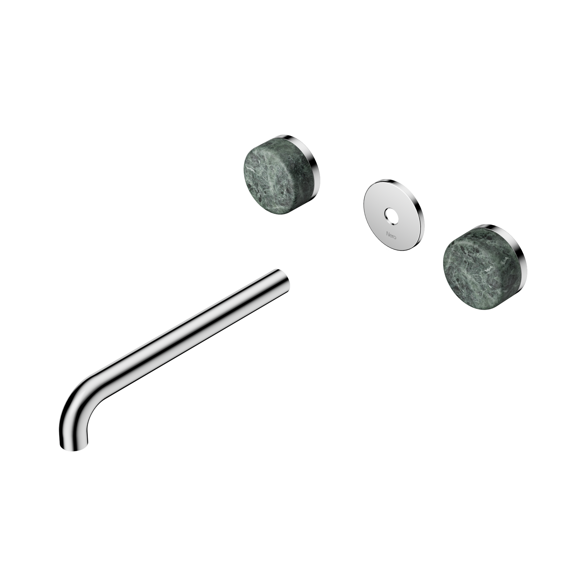 24 D087 CH Serenity Wall Basin Set 220mm Spout With Verde Alpi Handle Trim Kit Only Chrome image 1