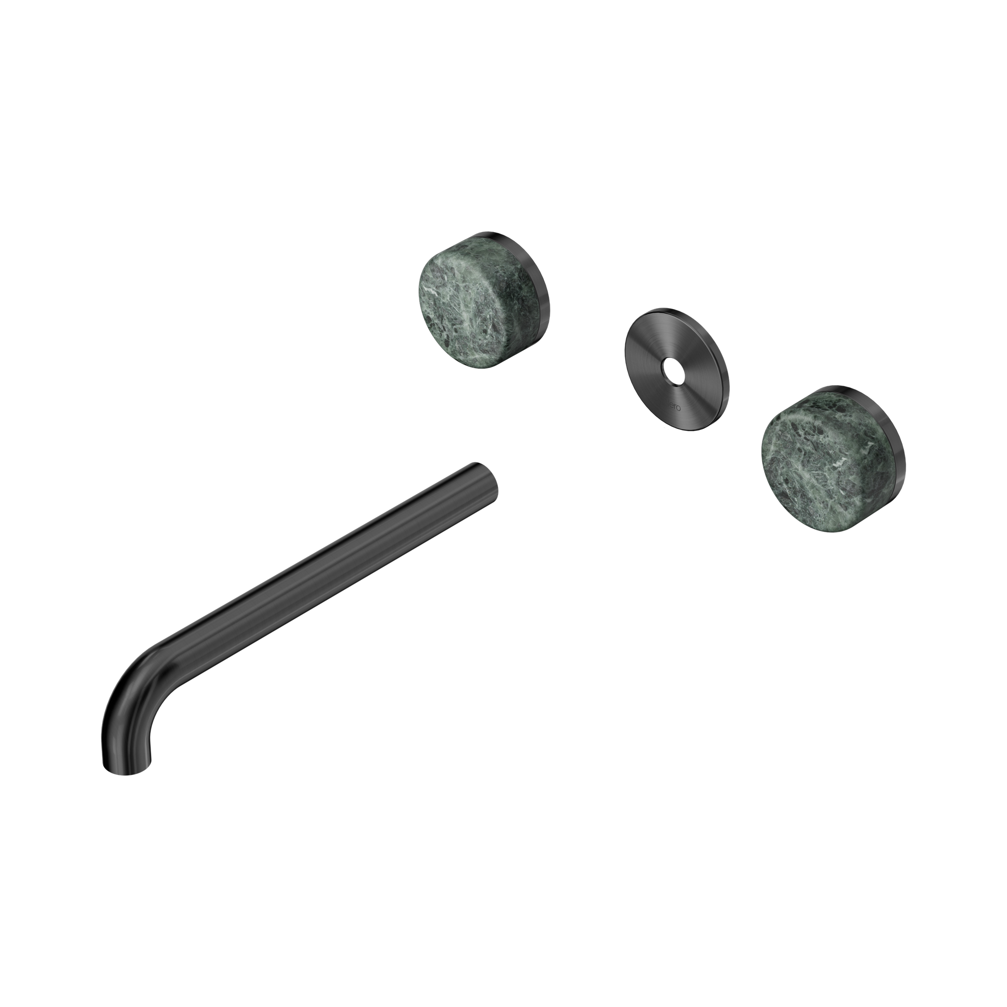 24 D087 GM Serenity Wall Basin Set 220mm Spout With Verde Alpi Handle Trim Kit Only Gun Metal image 1
