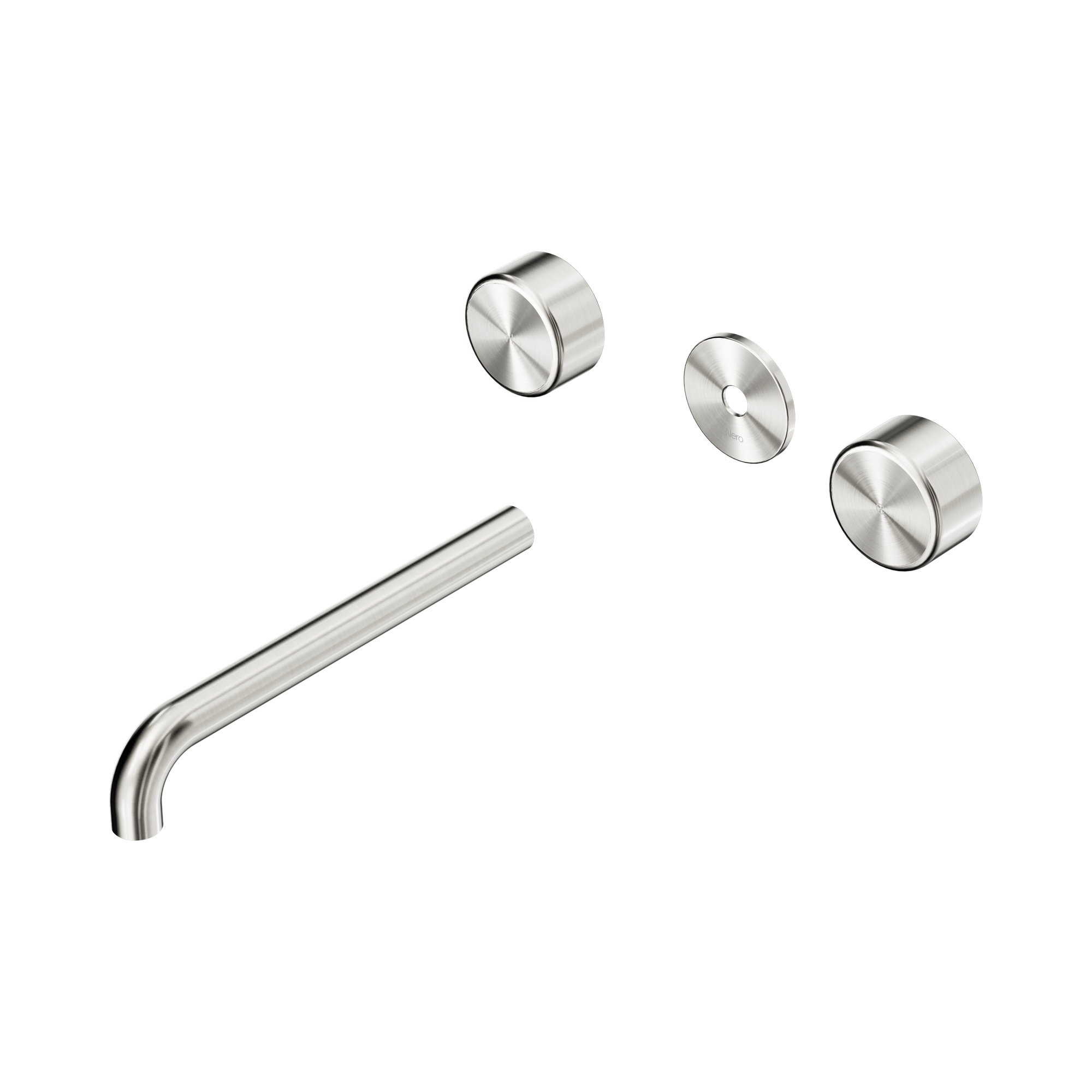 24 D091 BN Serenity Wall Basin Set 220mm Spout With Metal Handle Trim Kit Only Brushed Nickel image 1