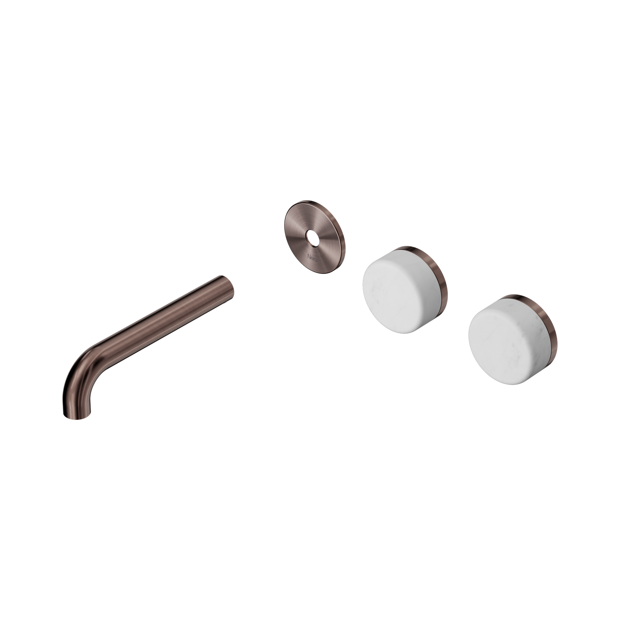 24 D092 BZ Serenity Wall Basin Set 160mm Offset spout With Carrara Handle Trim Kit Only Brushed Bronze image 1