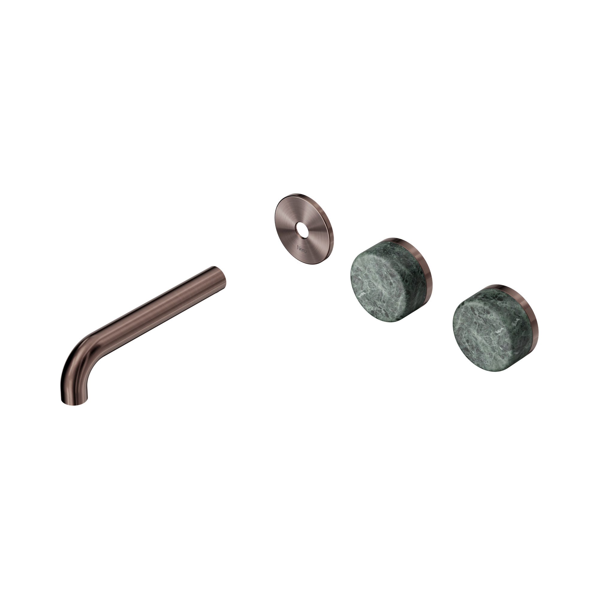 24 D093 BZ Serenity Wall Basin Set 160mm Offset spout With Verde Alpi Handle Trim Kit Only Brushed Bronze image 1