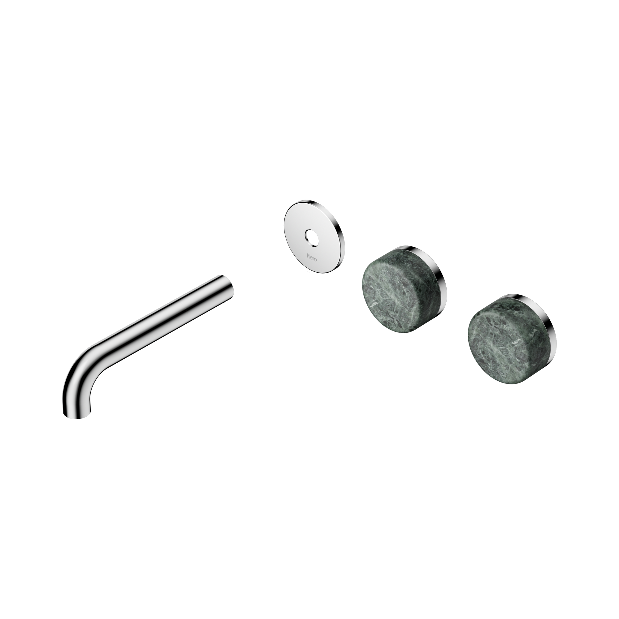 24 D093 CH Serenity Wall Basin Set 160mm Offset spout With Verde Alpi Handle Trim Kit Only Chrome image 1