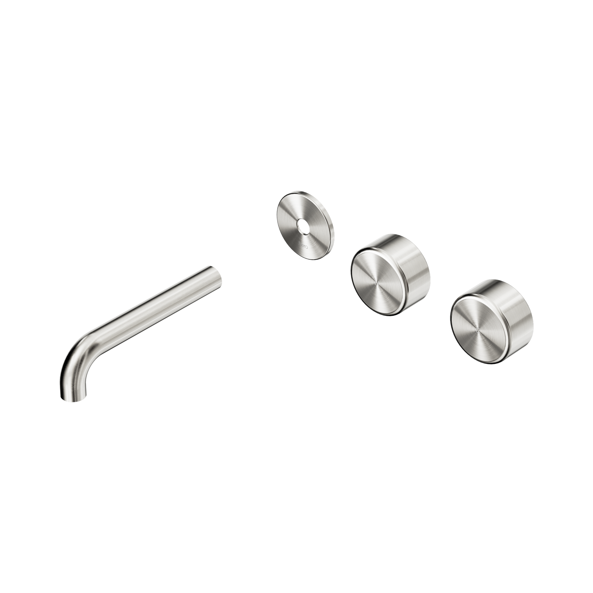 24 D097 BN Serenity Wall Basin Set 160mm Offset spout With Metal Handle Trim Kit Only Brushed Nickel image 1