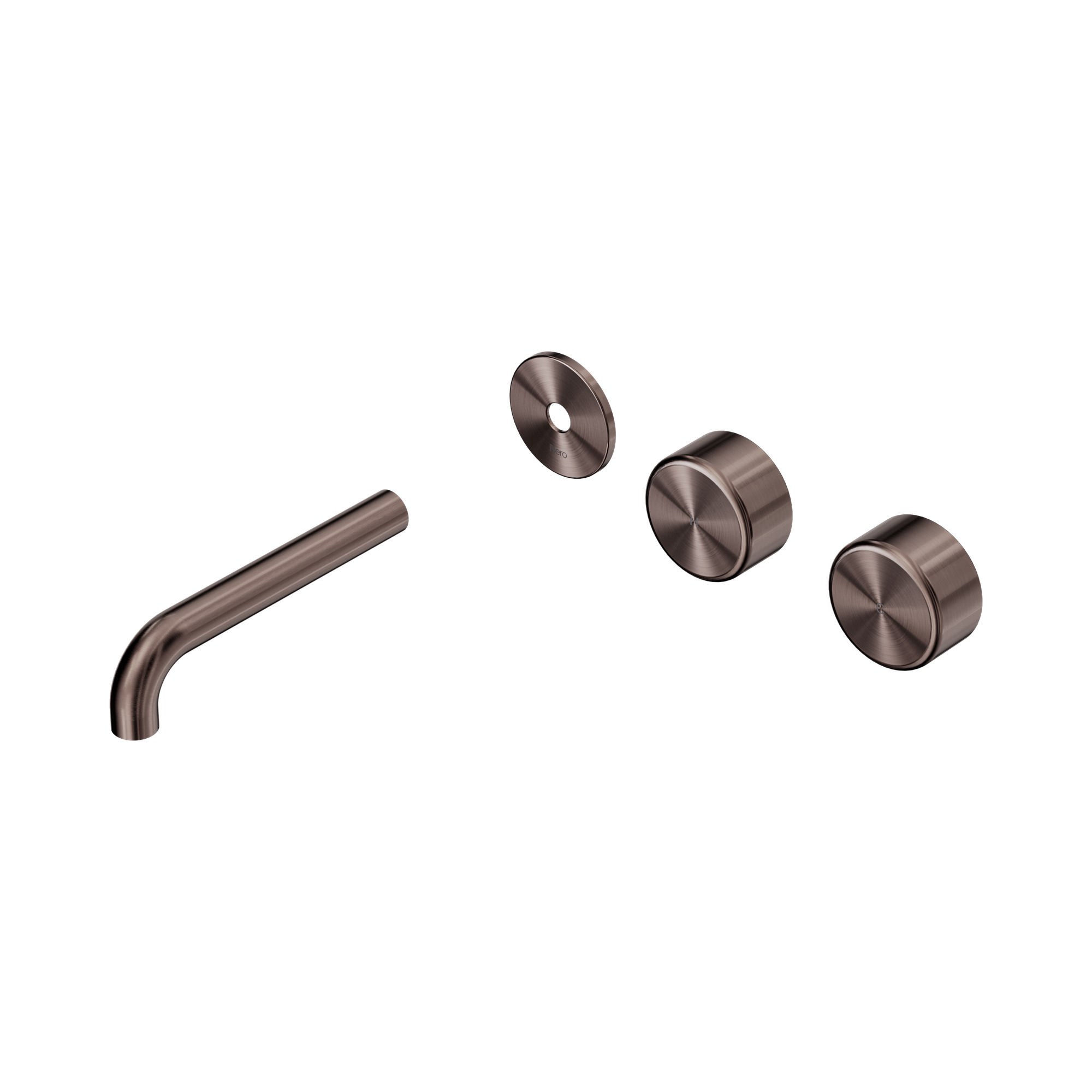 24 D097 BZ Serenity Wall Basin Set 160mm Offset spout With Metal Handle Trim Kit Only Brushed Bronze image 1