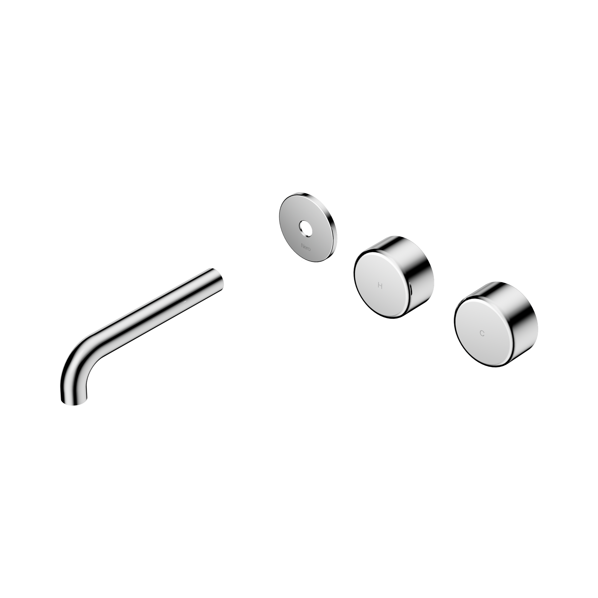 24 D097 CH Serenity Wall Basin Set 160mm Offset spout With Metal Handle Trim Kit Only Chrome image 1