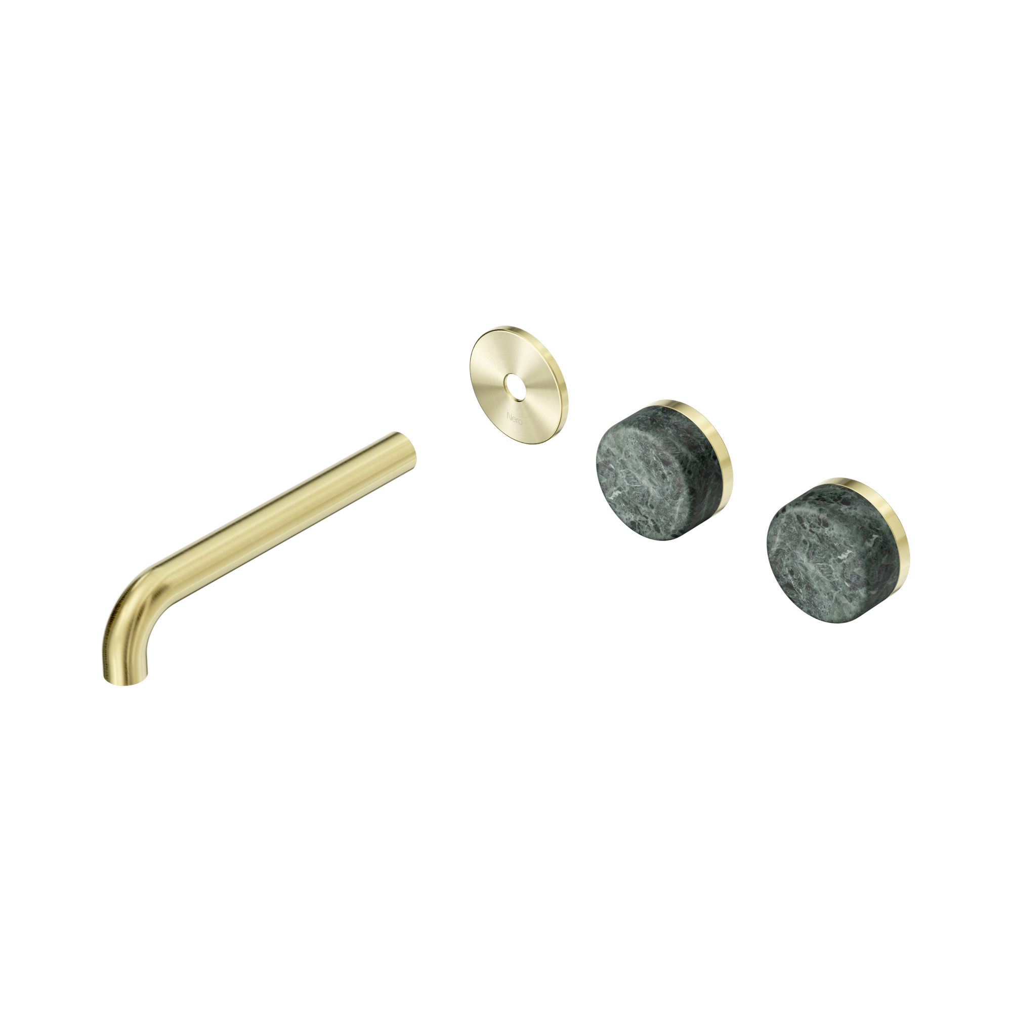 24 D099 BG Serenity Wall Basin Set 185mm Offset spout With Verde Alpi Handle Trim Kit Only Brushed Gold image 1