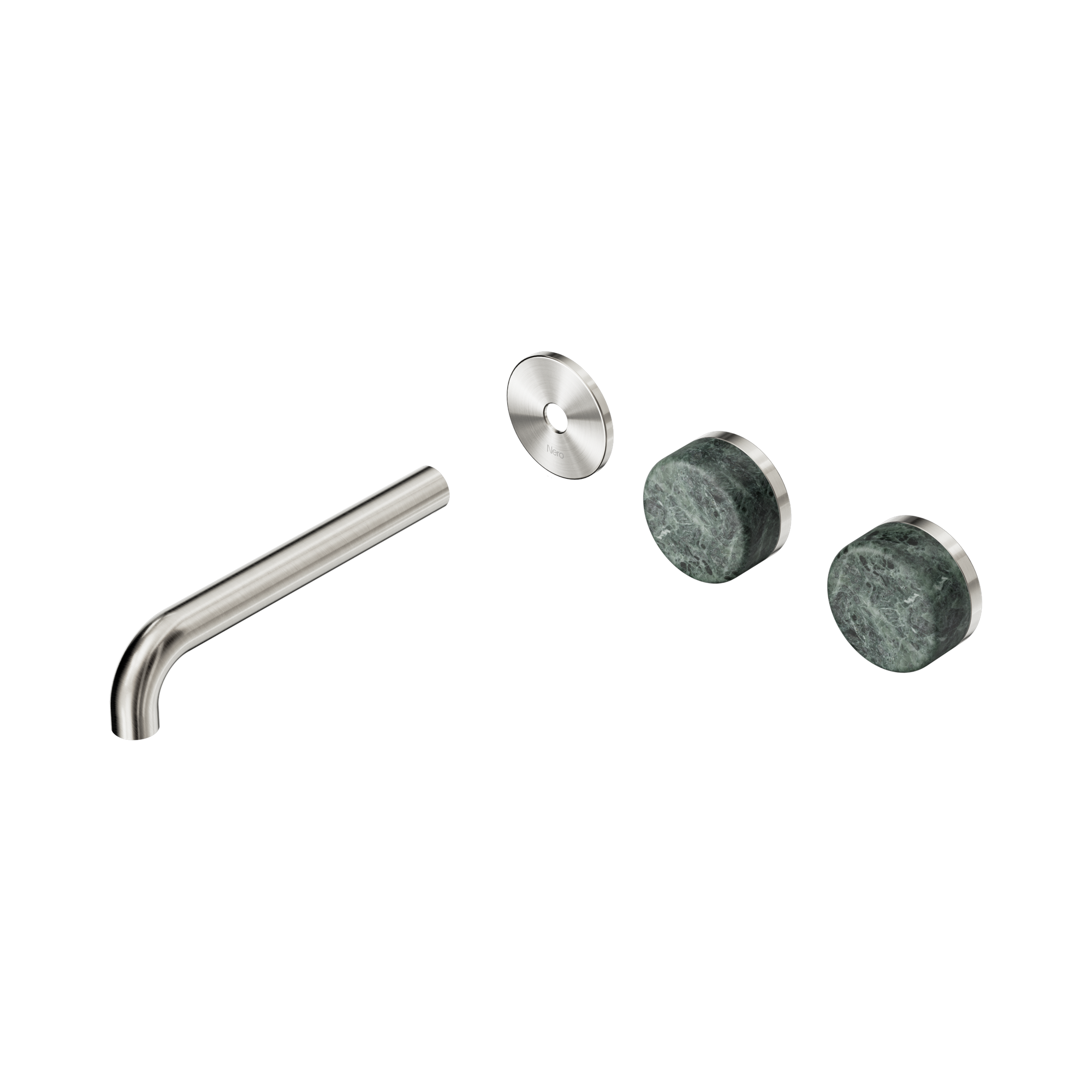 24 D099 BN Serenity Wall Basin Set 185mm Offset spout With Verde Alpi Handle Trim Kit Only Brushed Nickel image 1
