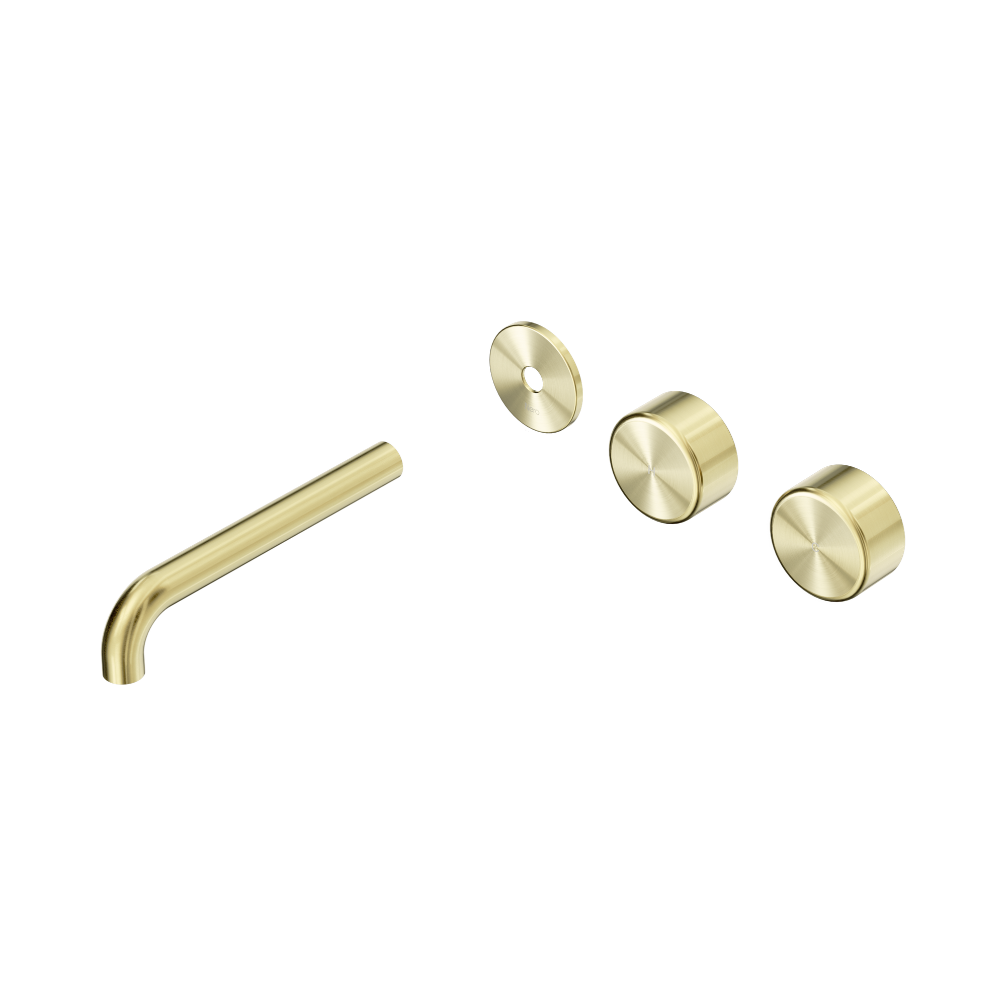 24 D103 BG Serenity Wall Basin Set 185mm Offset spout With Metal Handle Trim Kit Only Brushed Gold image 1