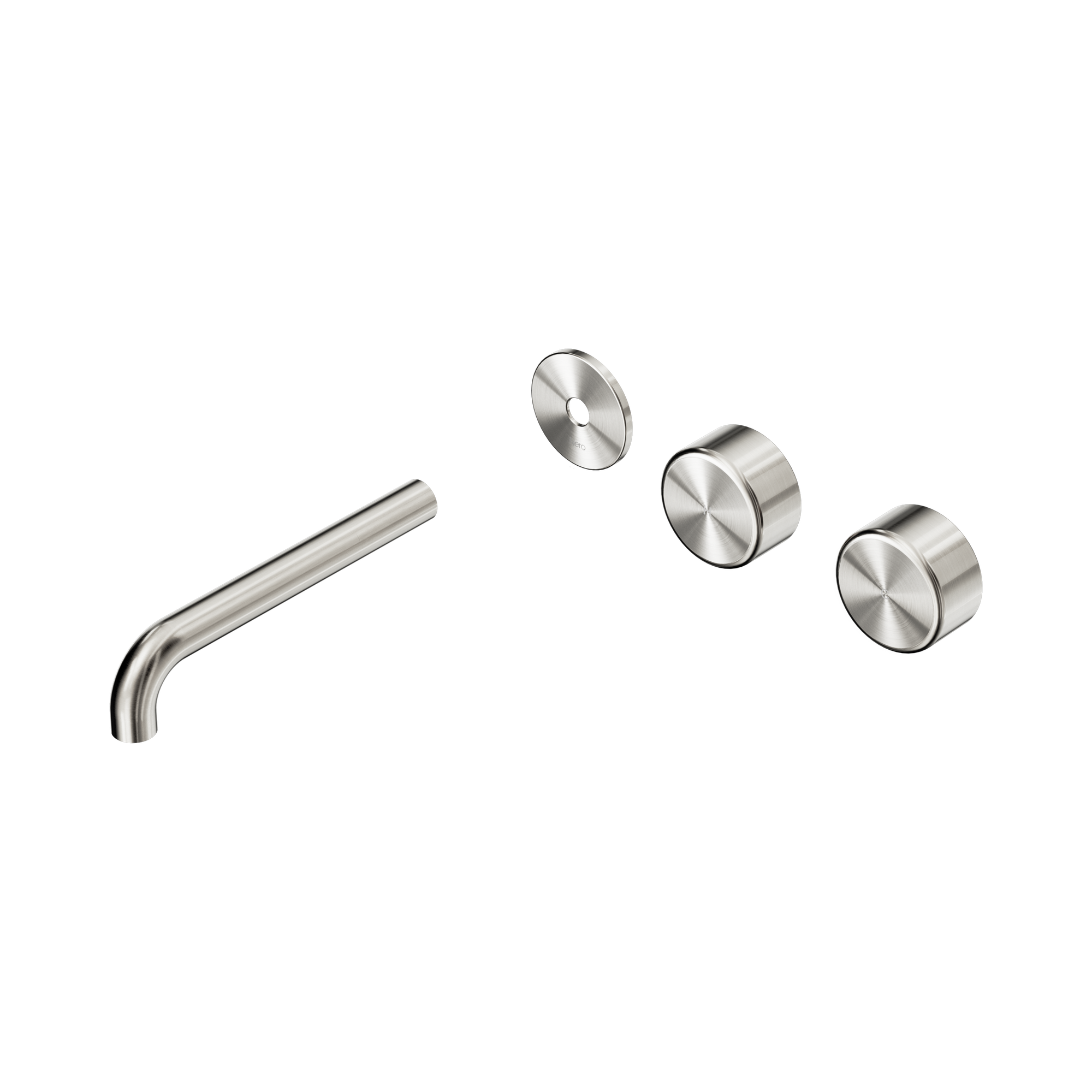 24 D103 BN Serenity Wall Basin Set 185mm Offset spout With Metal Handle Trim Kit Only Brushed Nickel image 1