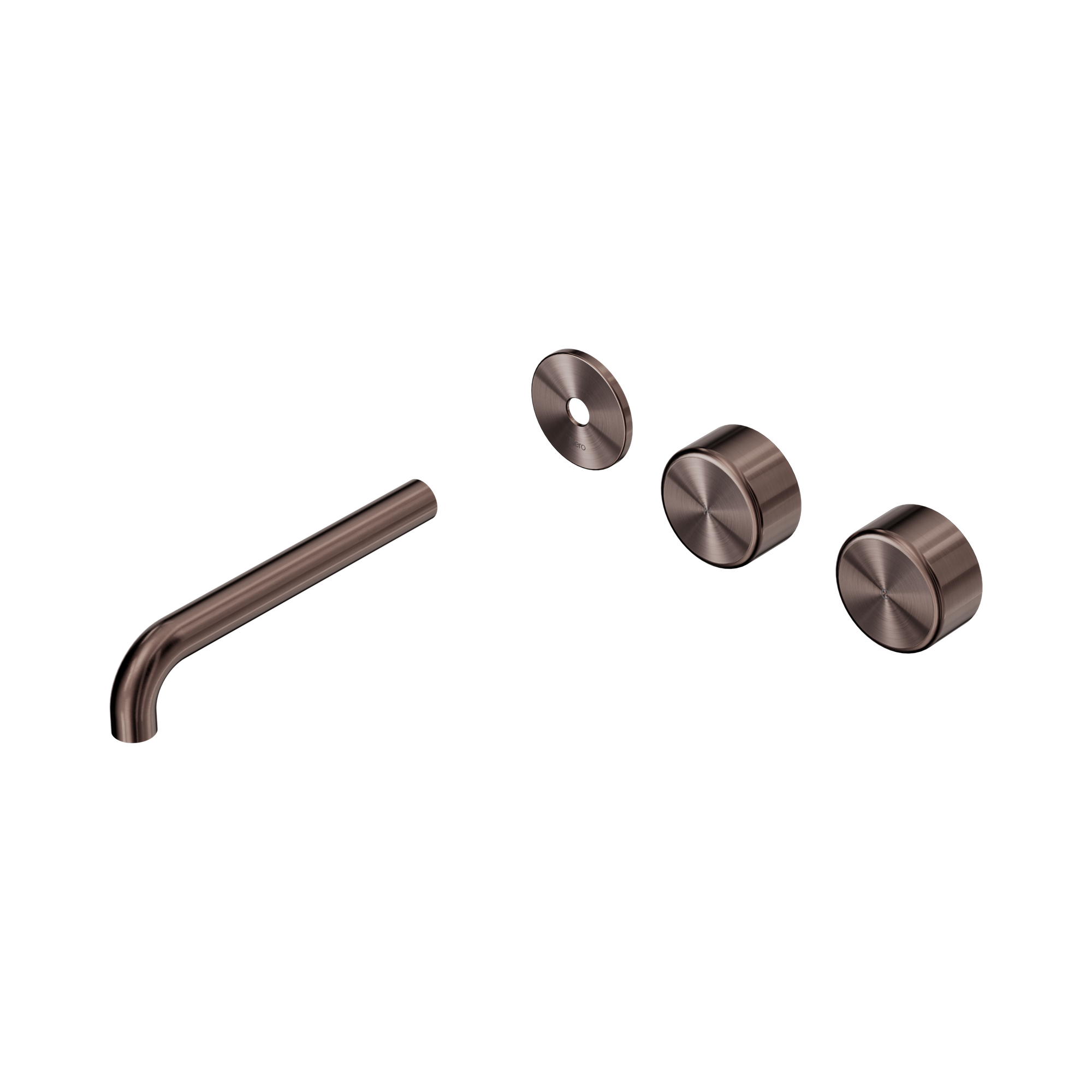 24 D103 BZ Serenity Wall Basin Set 185mm Offset spout With Metal Handle Trim Kit Only Brushed Bronze image 1