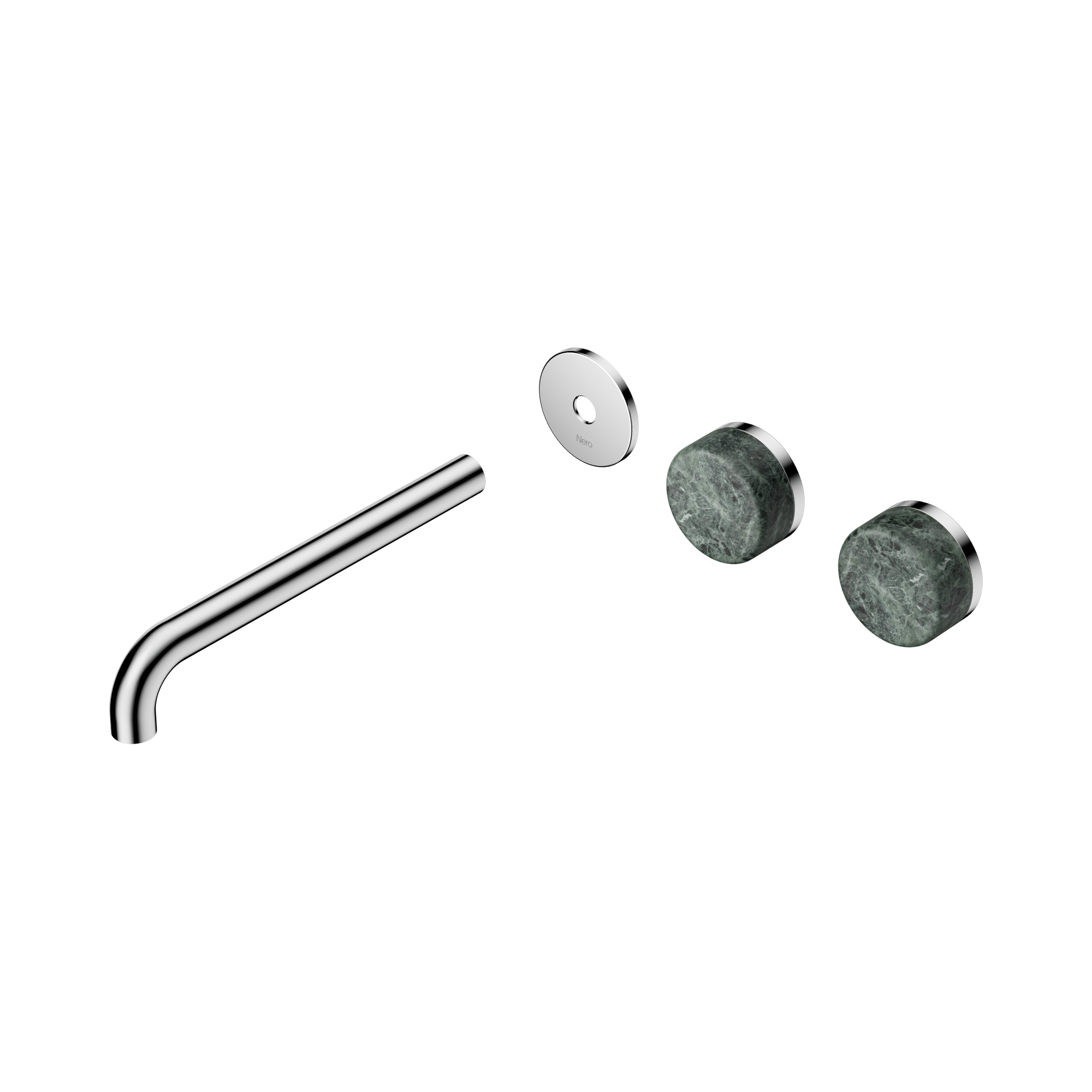 24 D105 CH Serenity Wall Basin Set 220mm Offset spout With Verde Alpi Handle Trim Kit Only Chrome image 1