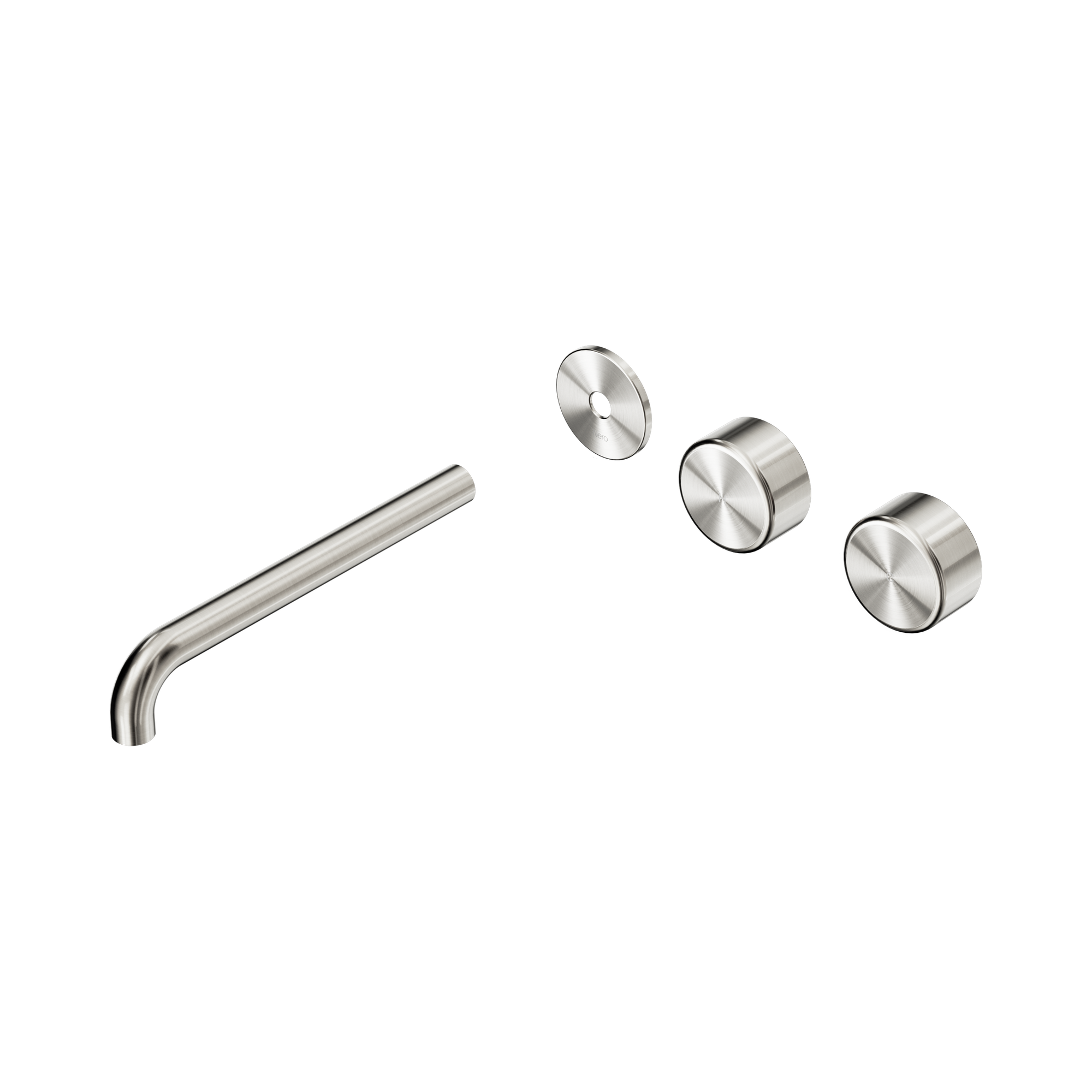 24 D109 BN Serenity Wall Basin Set 220mm Offset spout With Metal Handle Trim Kit Only Brushed Nickel image 1