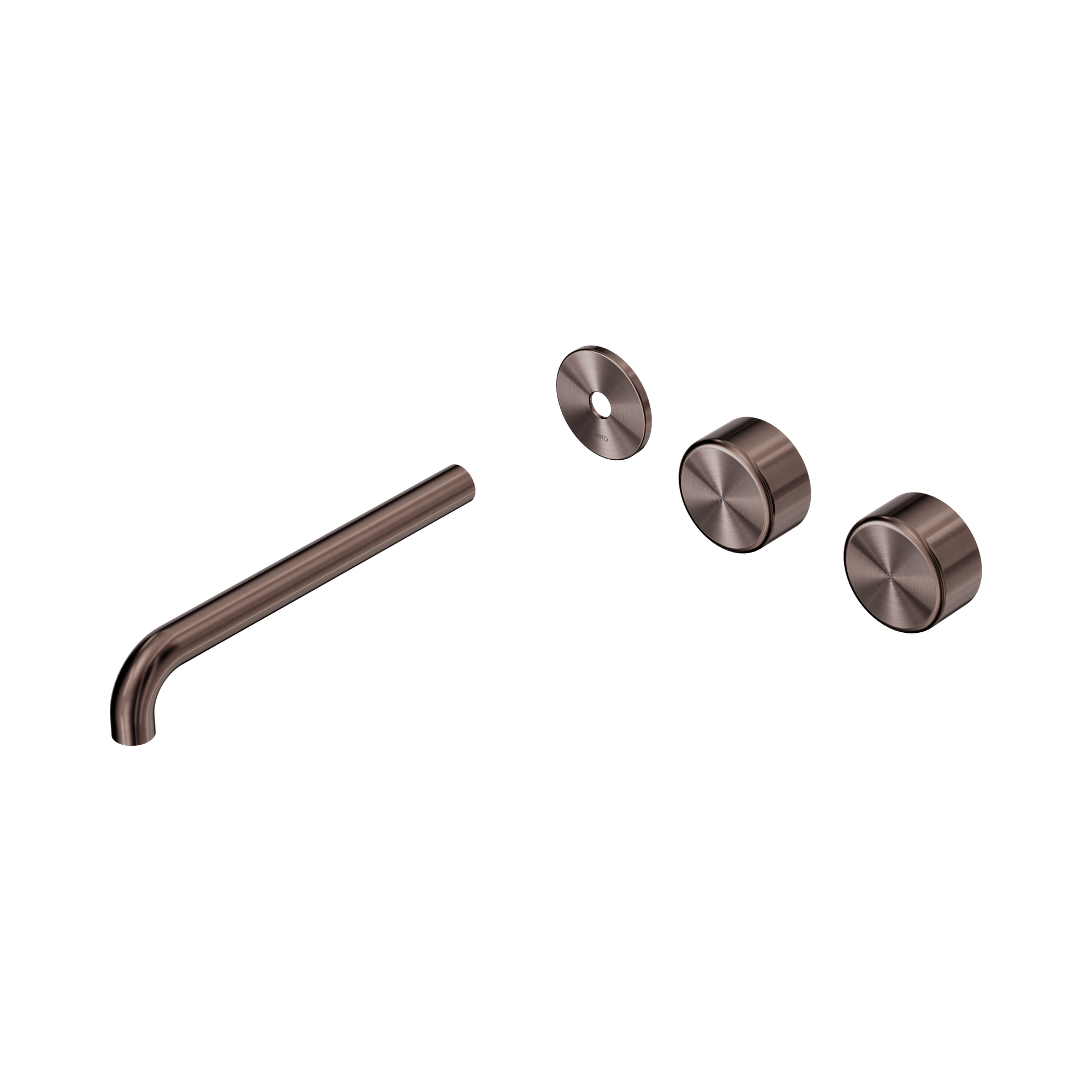 24 D109 BZ Serenity Wall Basin Set 220mm Offset spout With Metal Handle Trim Kit Only Brushed Bronze image 1