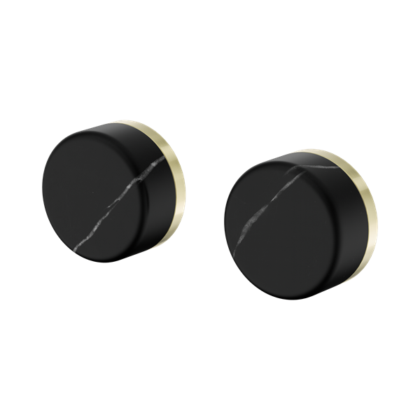 24 D116 BG Serenity Wall Top Assembly With Marquina Black Handle Brushed Gold Thumb