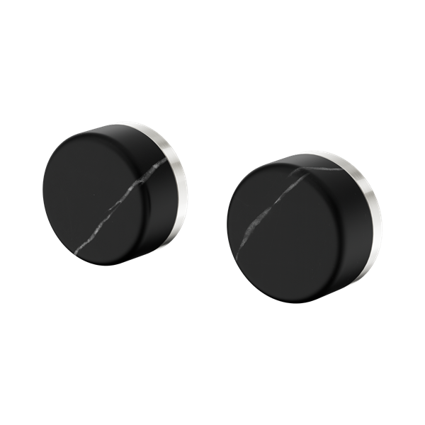 24 D116 BN Serenity Wall Top Assembly With Marquina Black Handle Brushed Nickel Thumb