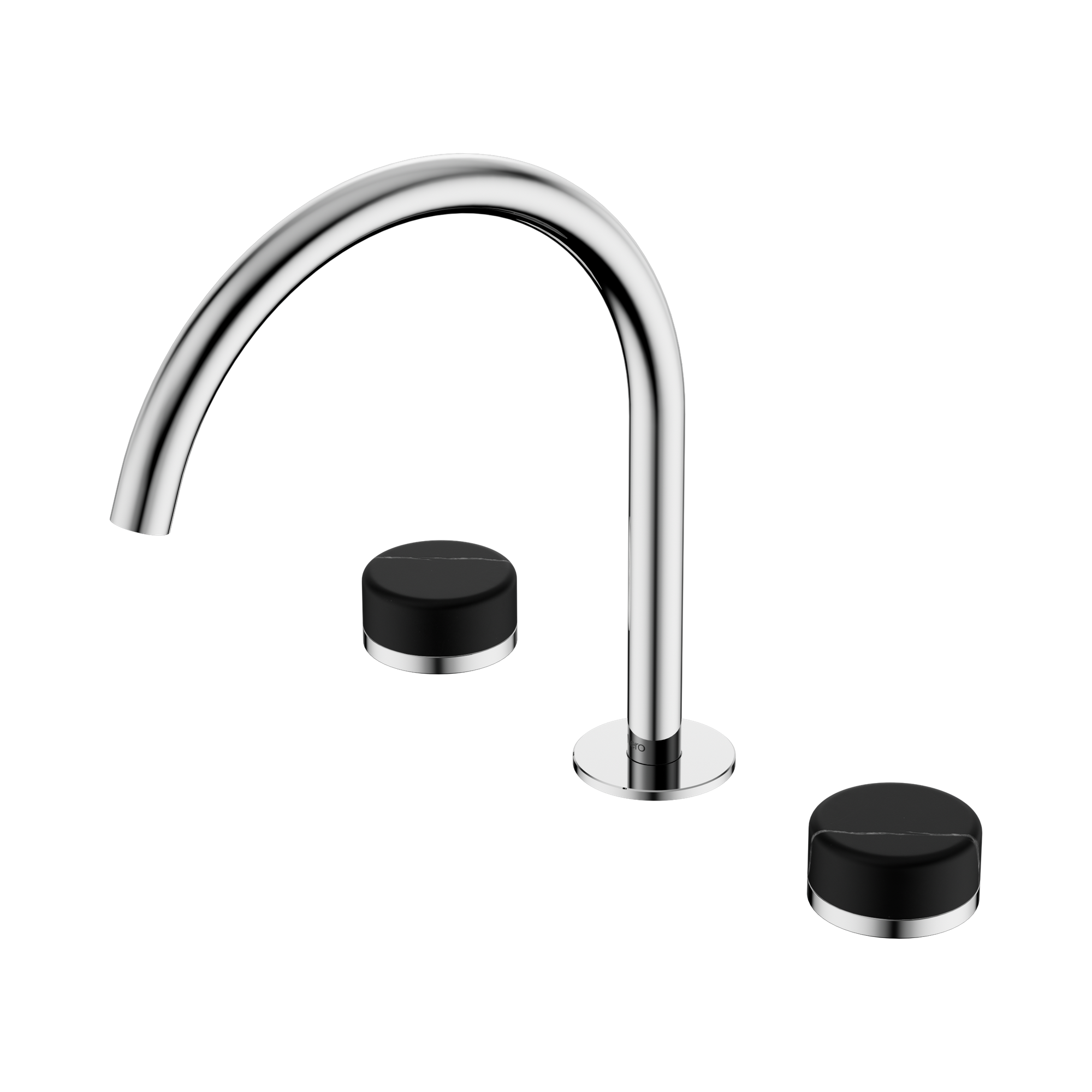 24 D118 CH Serenity Bath Kitchen Set Arc Spout With Marquina Black Handle Chrome image 1