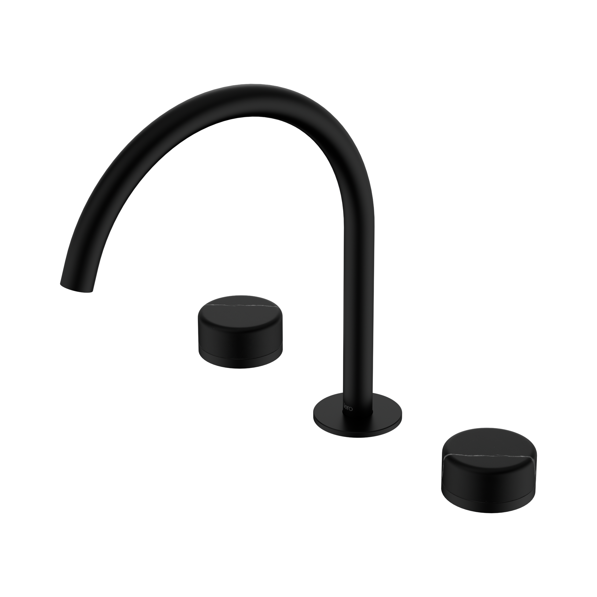 24 D118 MB Serenity Bath Kitchen Set Arc Spout With Marquina Black Handle Matte Black image 1
