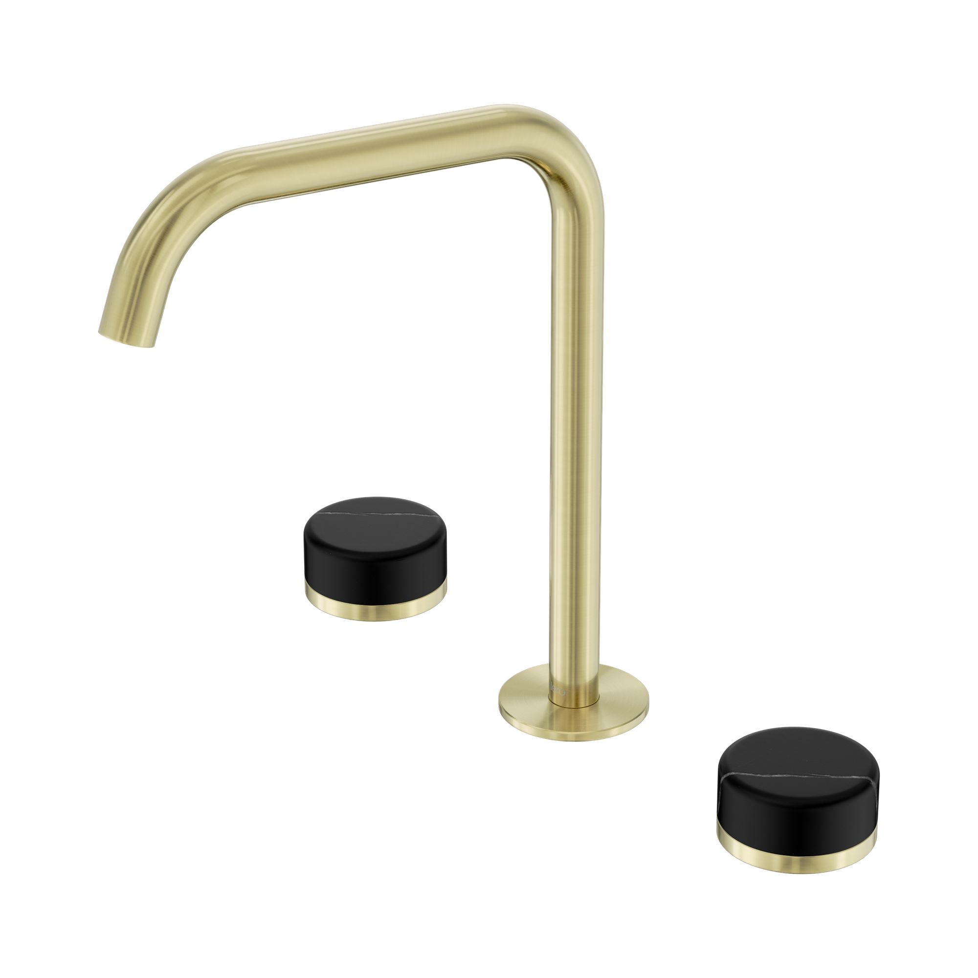 24 D120 BG Serenity Bath Kitchen Set Edge Spout With Marquina Black Handle Brushed Gold image 1