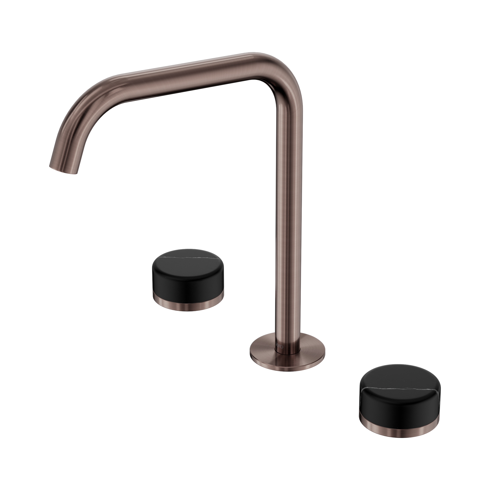 24 D120 BZ Serenity Bath Kitchen Set Edge Spout With Marquina Black Handle Brushed Bronze image 1