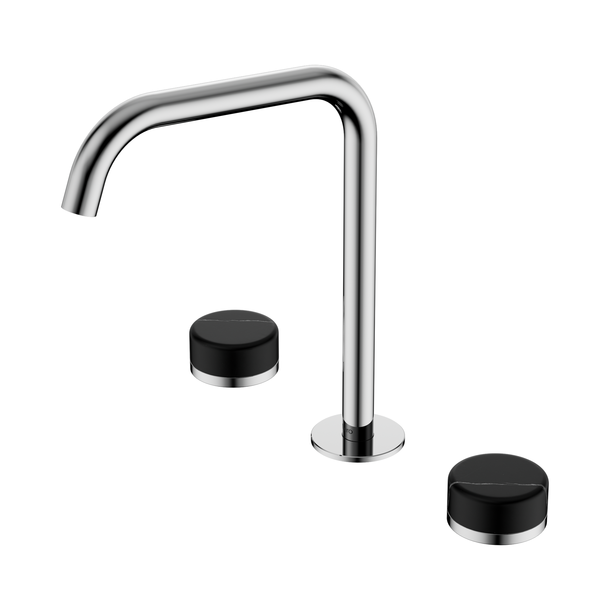 24 D120 CH Serenity Bath Kitchen Set Edge Spout With Marquina Black Handle Chrome image 1
