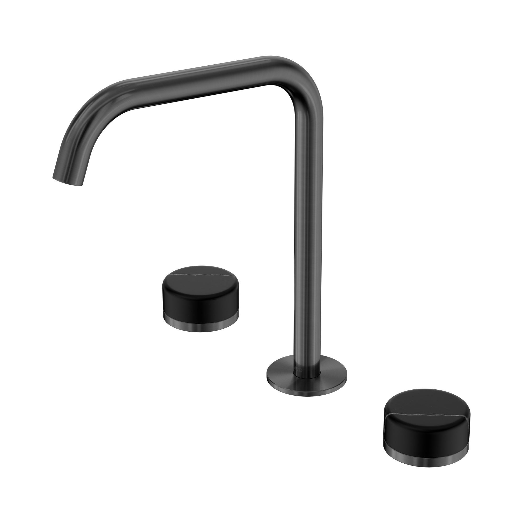 24 D120 GM Serenity Bath Kitchen Set Edge Spout With Marquina Black Handle Gun Metal image 1