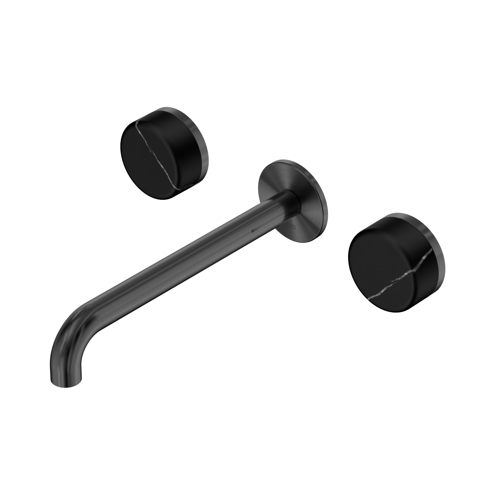 24 D123 GM Serenity Wall Basin Set 220mm Spout With Marquina Black Handle Gun Metal image 1