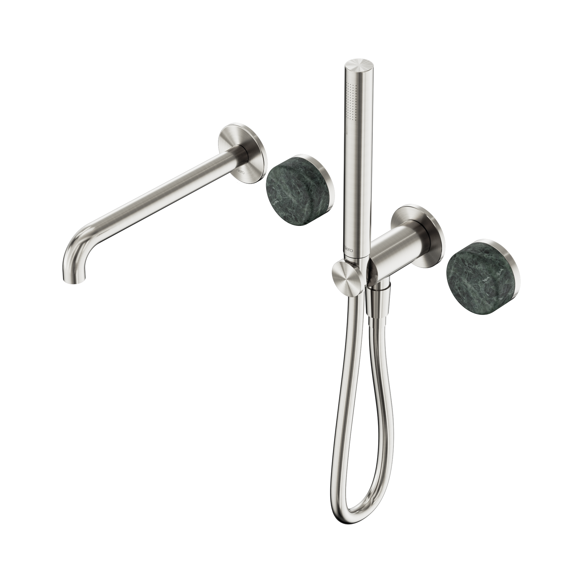 24 E008 BN Serenity Progressive Shower System With Spout With Verde Alpi Handle And Slim Shower Brushed Nickel image 1