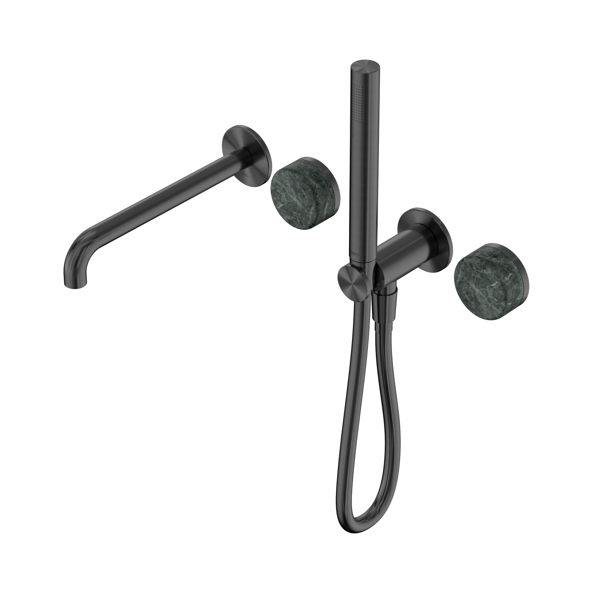 24 E008 GM Serenity Progressive Shower System With Spout With Verde Alpi Handle And Slim Shower Gun Metal image 1