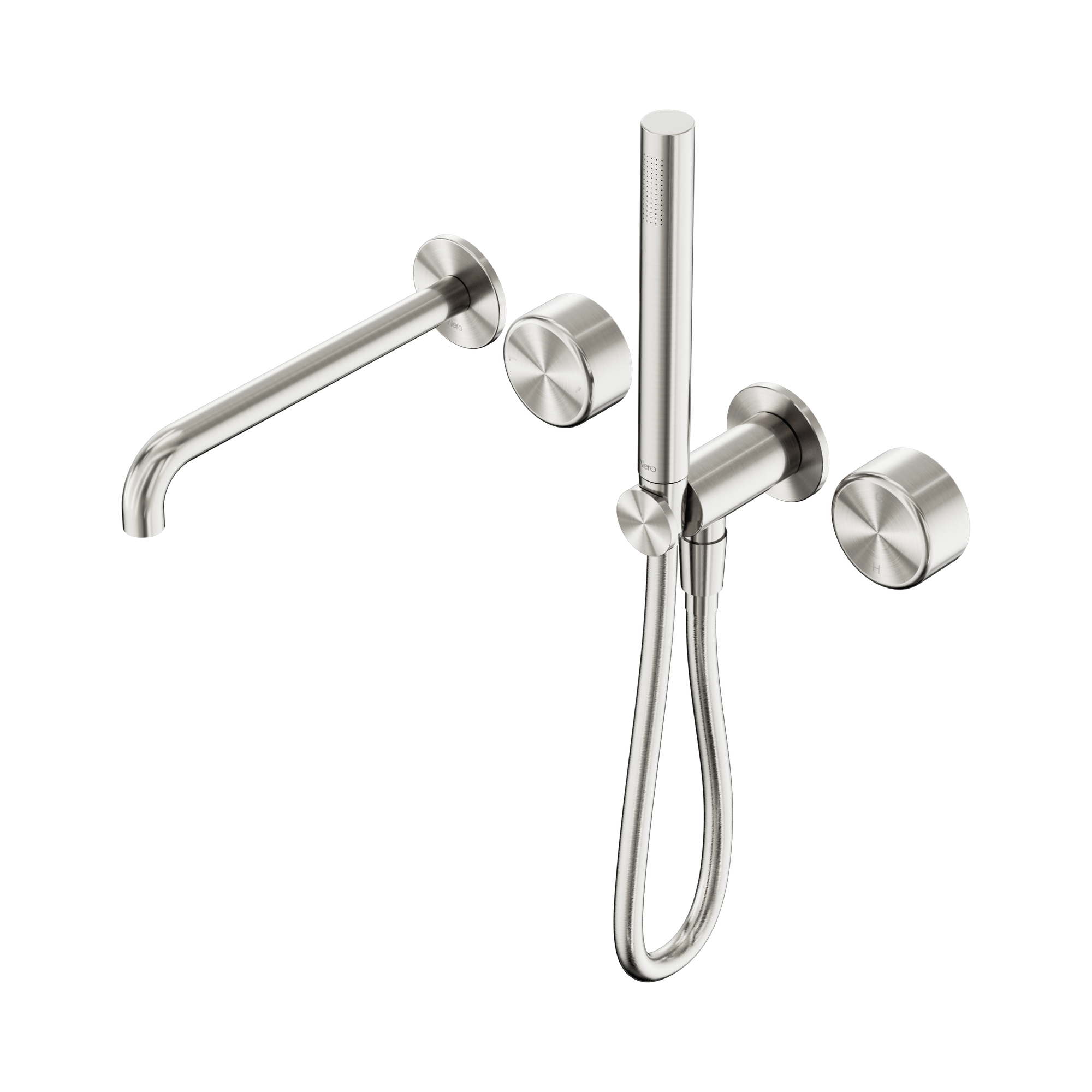 24 E012 BN Serenity Progressive Shower System With Spout With Metal Handle And Slim Shower Brushed Nickel image 1