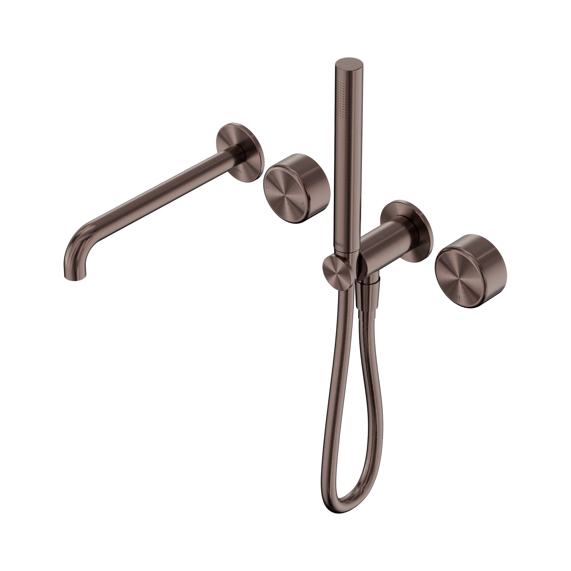 24 E012 BZ Serenity Progressive Shower System With Spout With Metal Handle And Slim Shower Brushed Bronze image 1