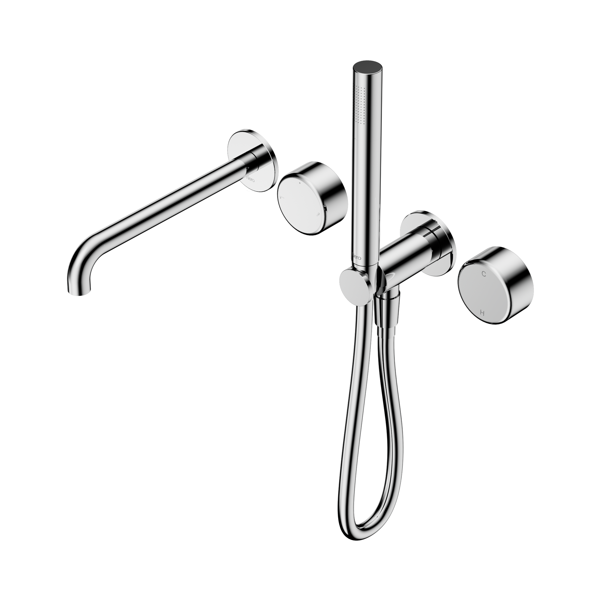24 E012 CH Serenity Progressive Shower System With Spout With Metal Handle And Slim Shower Chrome image 1
