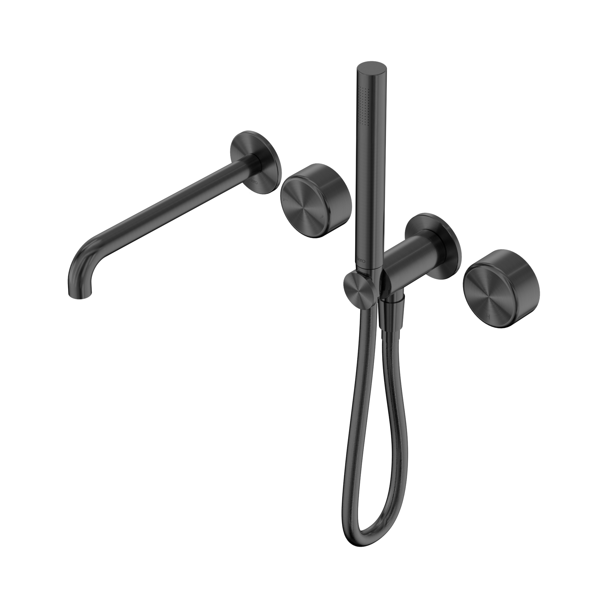 24 E012 GM Serenity Progressive Shower System With Spout With Metal Handle And Slim Shower Gun Metal image 1