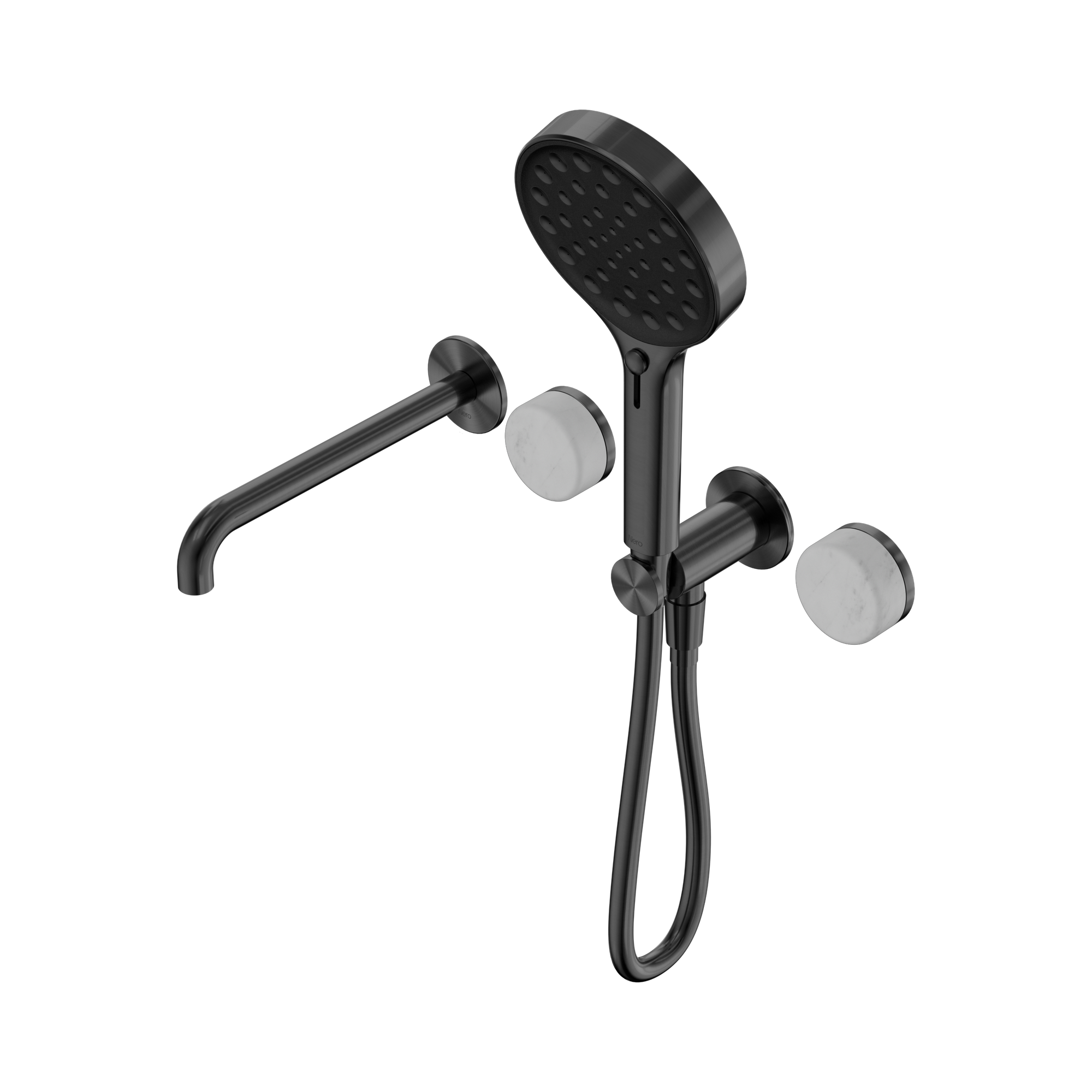 24 E013 GM Serenity Progressive Shower System With Spout With Carrara Handle And Serenity Hand Shower Gun Metal image 1