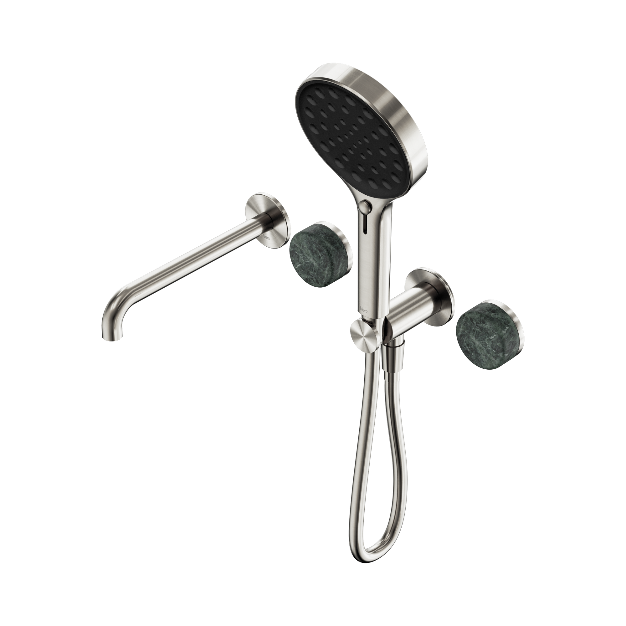 24 E014 BN Serenity Progressive Shower System With Spout With Verde Alpi Handle And Serenity Hand Shower Brushed Nickel image 1